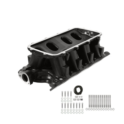 Black Ford 351W (9.5" Deck) Ford Hi-Ram Intake Manifold Base