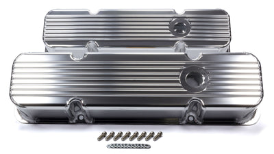 Mr Gasket 6814G SBC Cast Alm Valve Cover Set Finned Style Pol. Mr Gasket 6814G