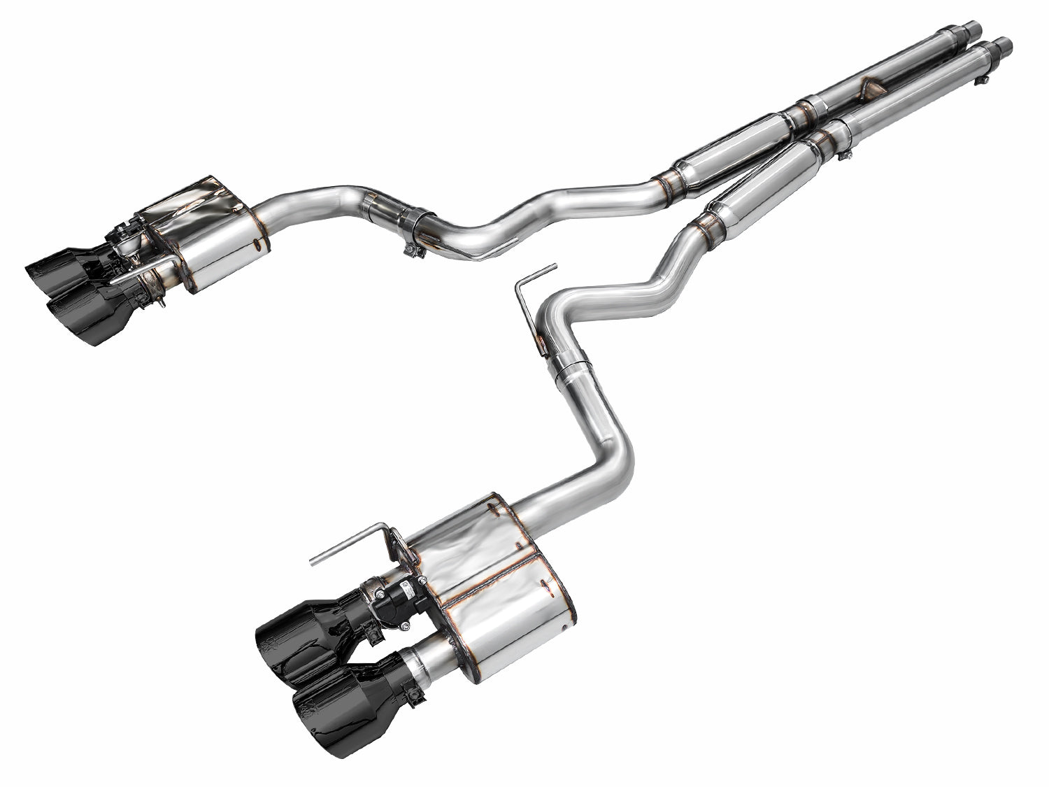 AWE Tuning 3025-43375 AWE SwitchPath™ Exhaust for S650 Mustang Dark Horse - Quad Diamond Black Tips AWE Tuning 3025-43375