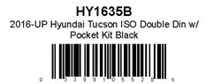 Scosche HY1635B Custom Fit ISO Double DIN Or Single DIN w/Pocket Dash Kit Scosche HY1635B