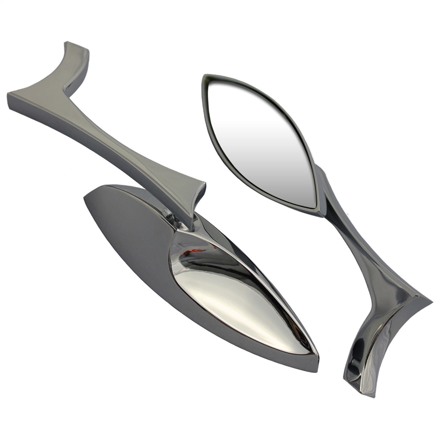 CIPA 01905 Motorcycle Teardrop Mirror Kit; Chrome [Left And Right Side]; CIPA 01905
