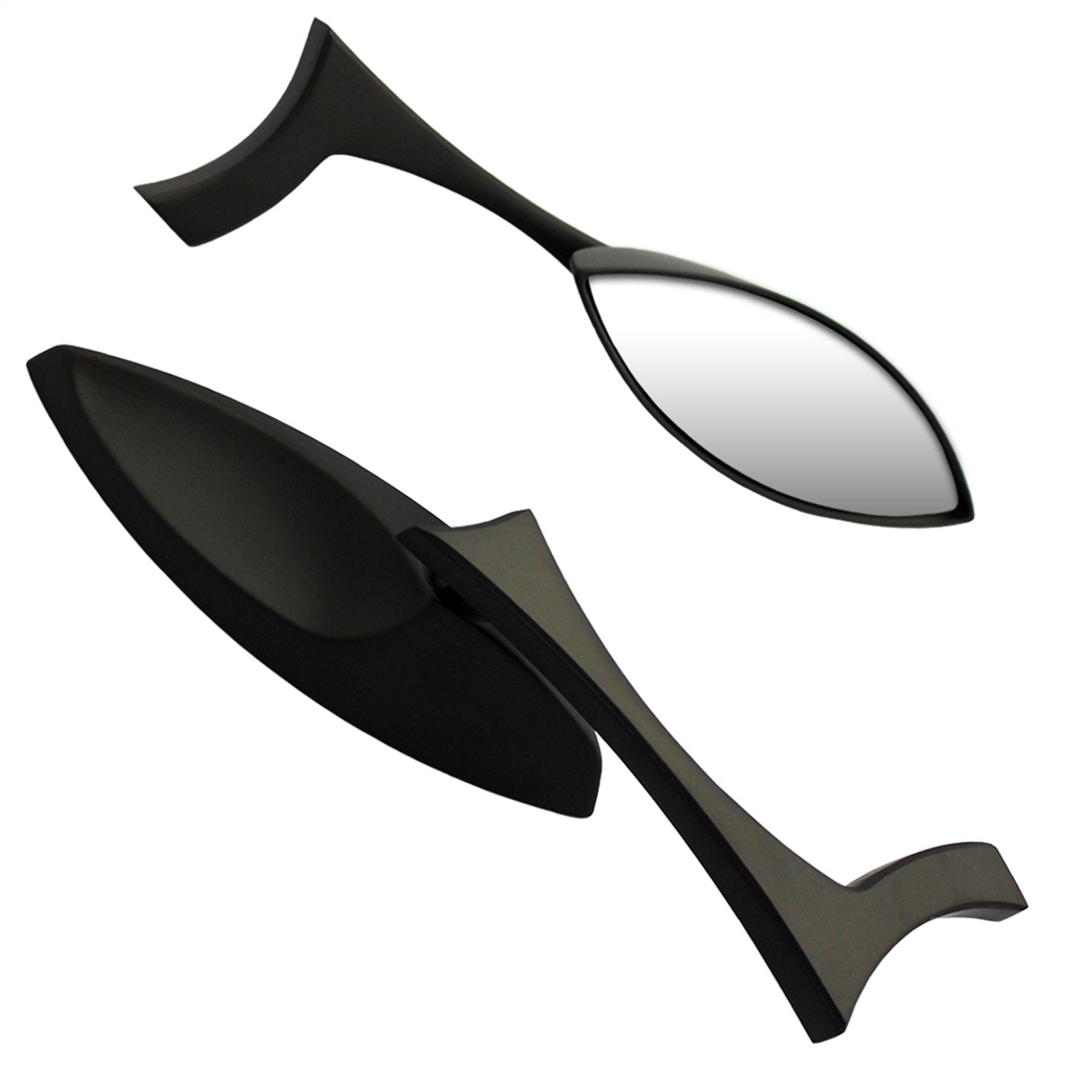 CIPA 01906 Motorcycle Teardrop Mirror Kit; Black [Left And Right Side]; CIPA 01906