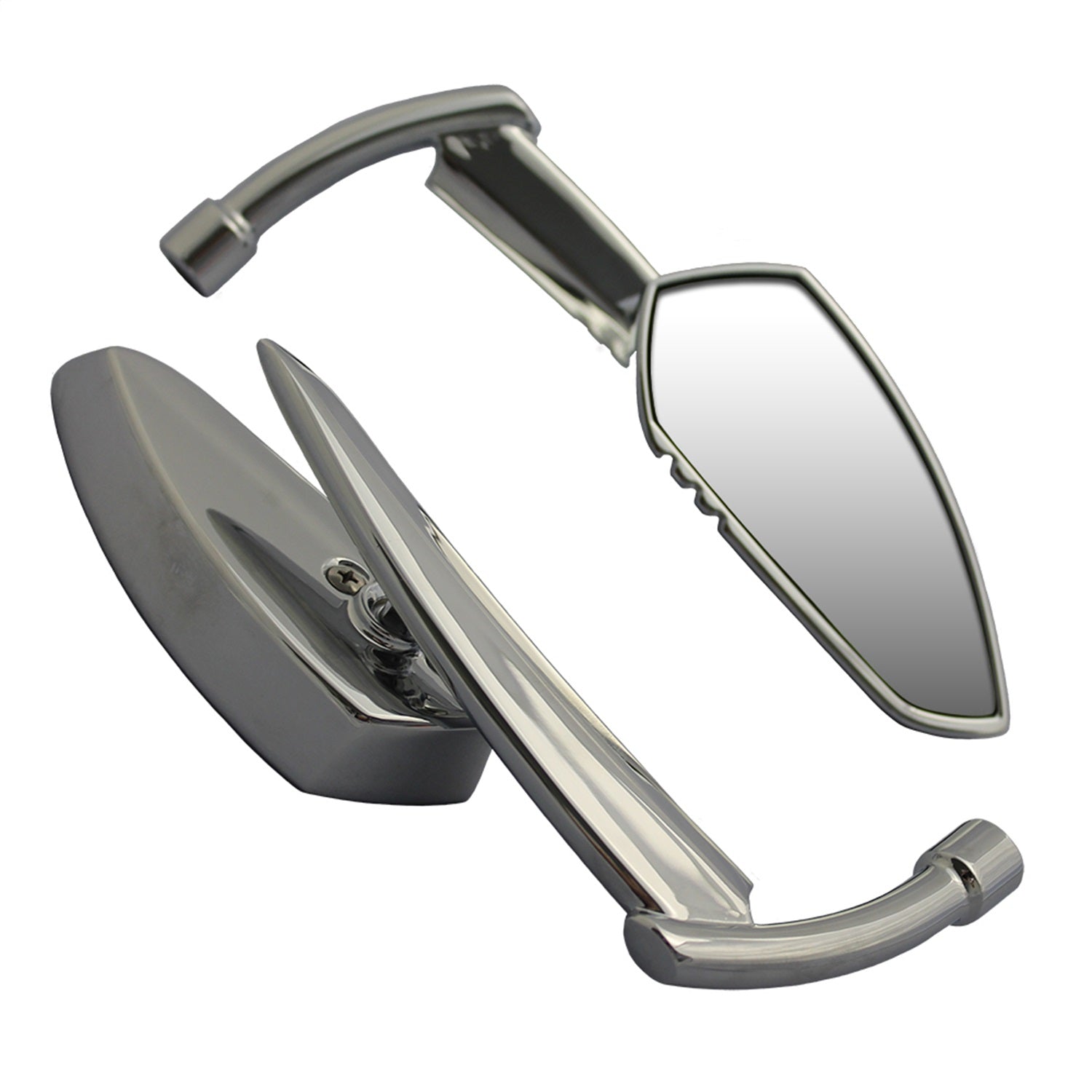 CIPA 01909 Motorcycle Serrated Blade Mirror Kit; Chrome [Left And Right Side]; CIPA 01909