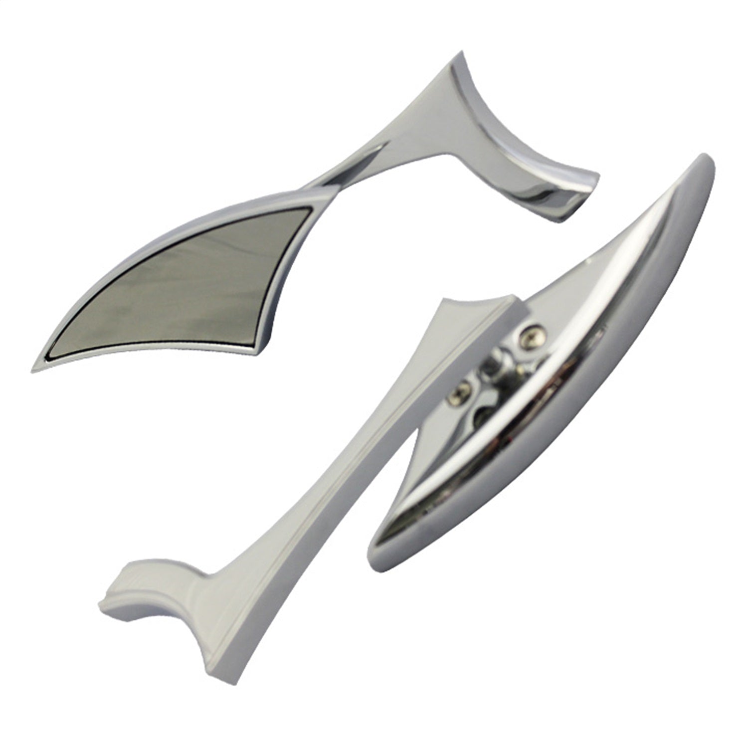 CIPA 01923 Motorcycle Modern Line Mirror Kit; Chrome [Left And Right Side]; CIPA 01923