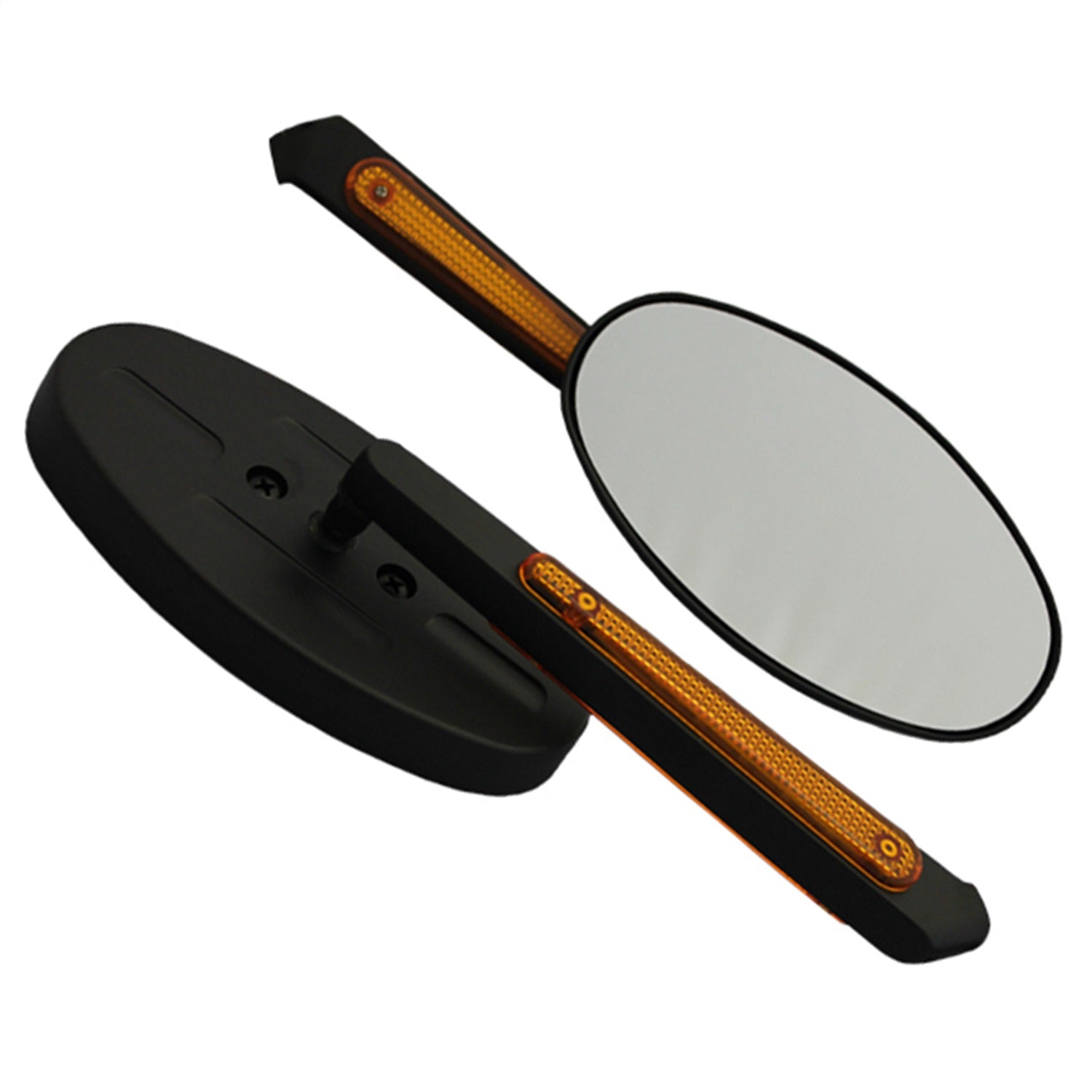 CIPA 01941 Motorcycle Oval LED Lighted Mirror Kit; Black [Left And Right Side]; CIPA 01941