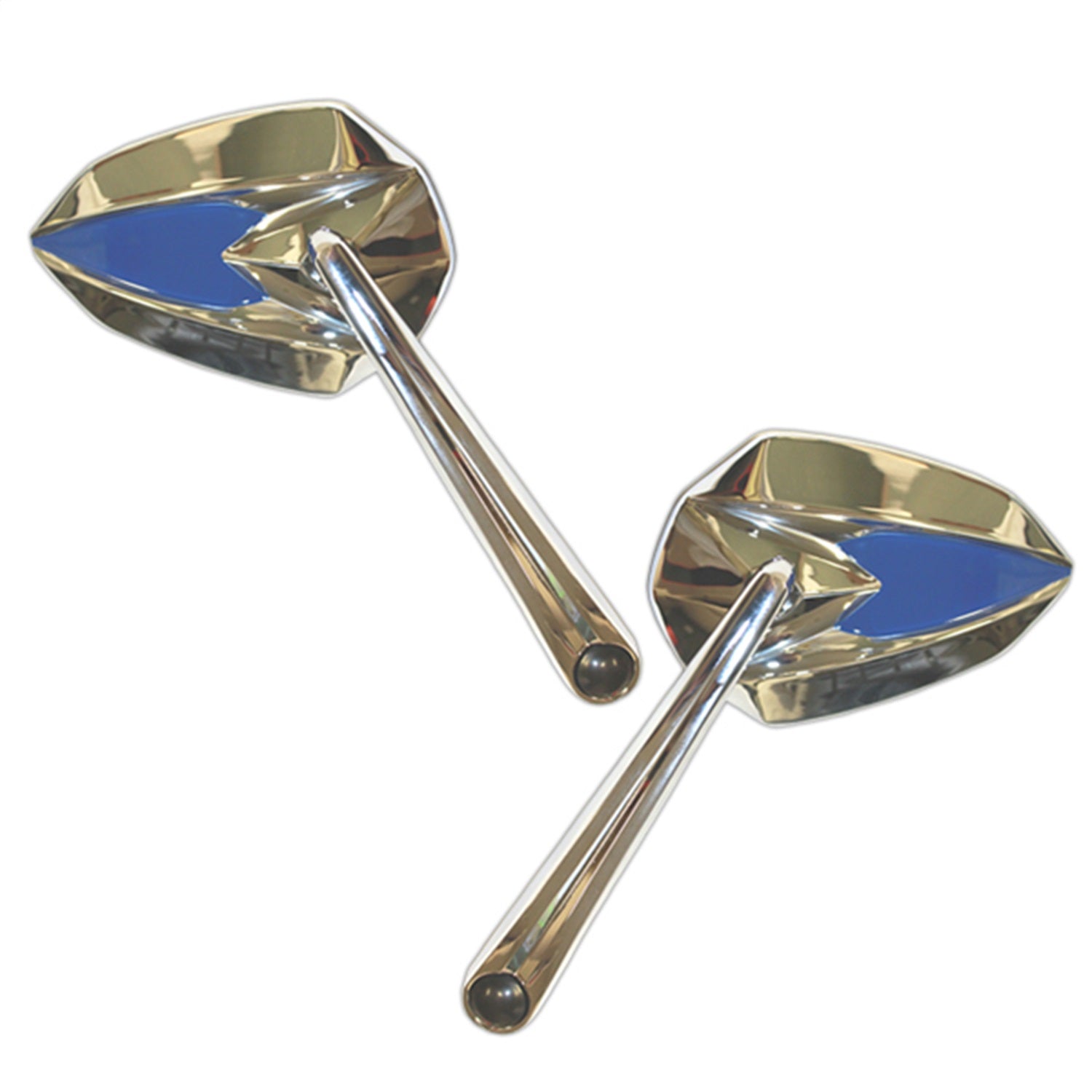 CIPA 01946 Motorcycle Mirror Kit; Ultra Blue On Chrome [Left And Right Side]; CIPA 01946