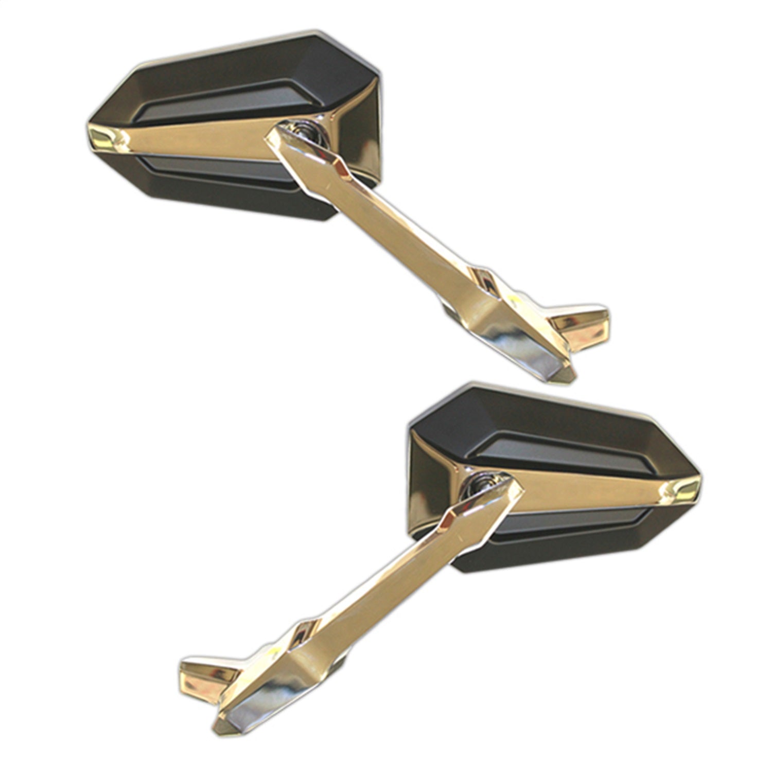 CIPA 01948 Motorcycle Mirror Kit; Ultra Black Paint On Chrome [Left And Right Side]; CIPA 01948