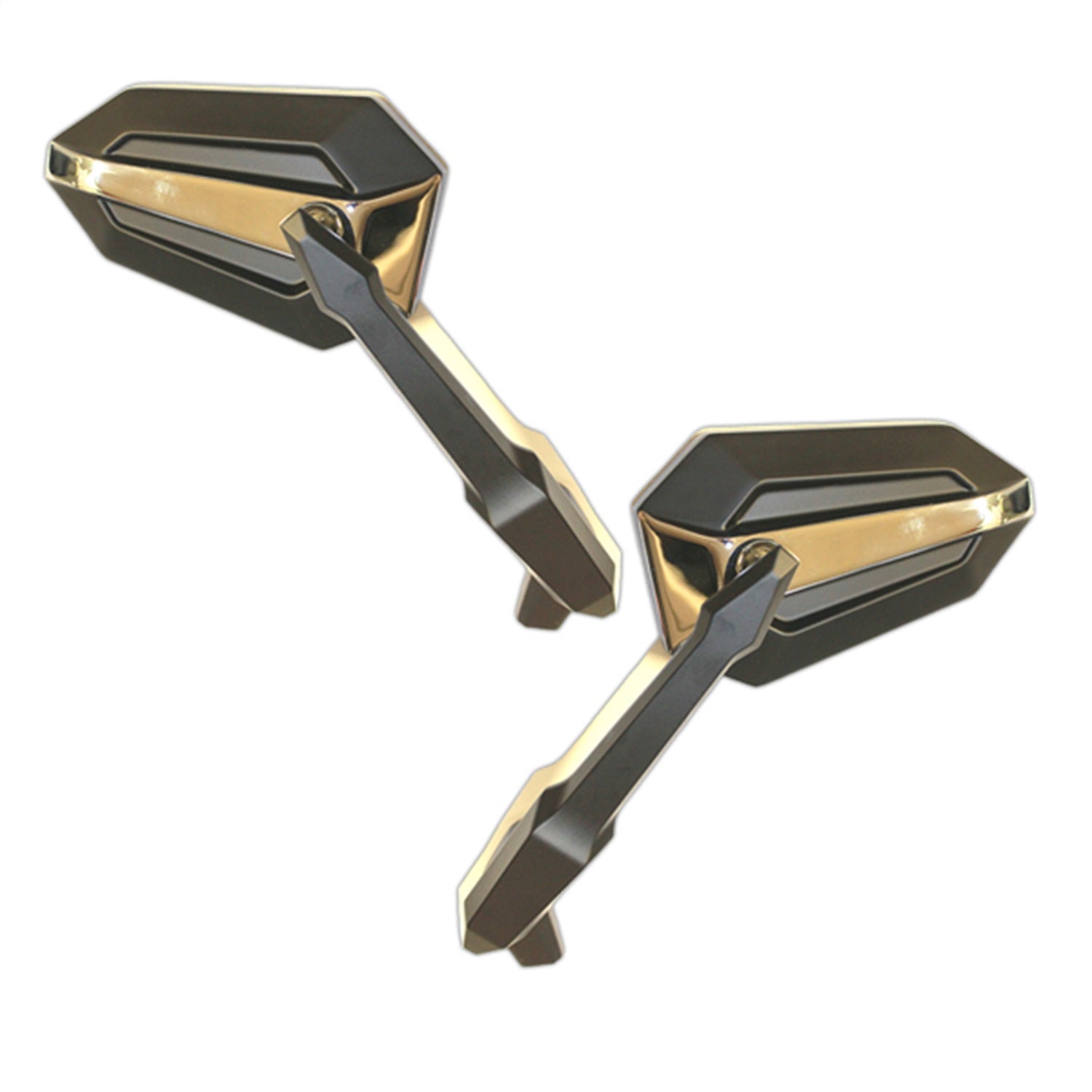 CIPA 01949 Motorcycle Mirror Kit; Ultra Black On Chrome [Left And Right Side]; CIPA 01949