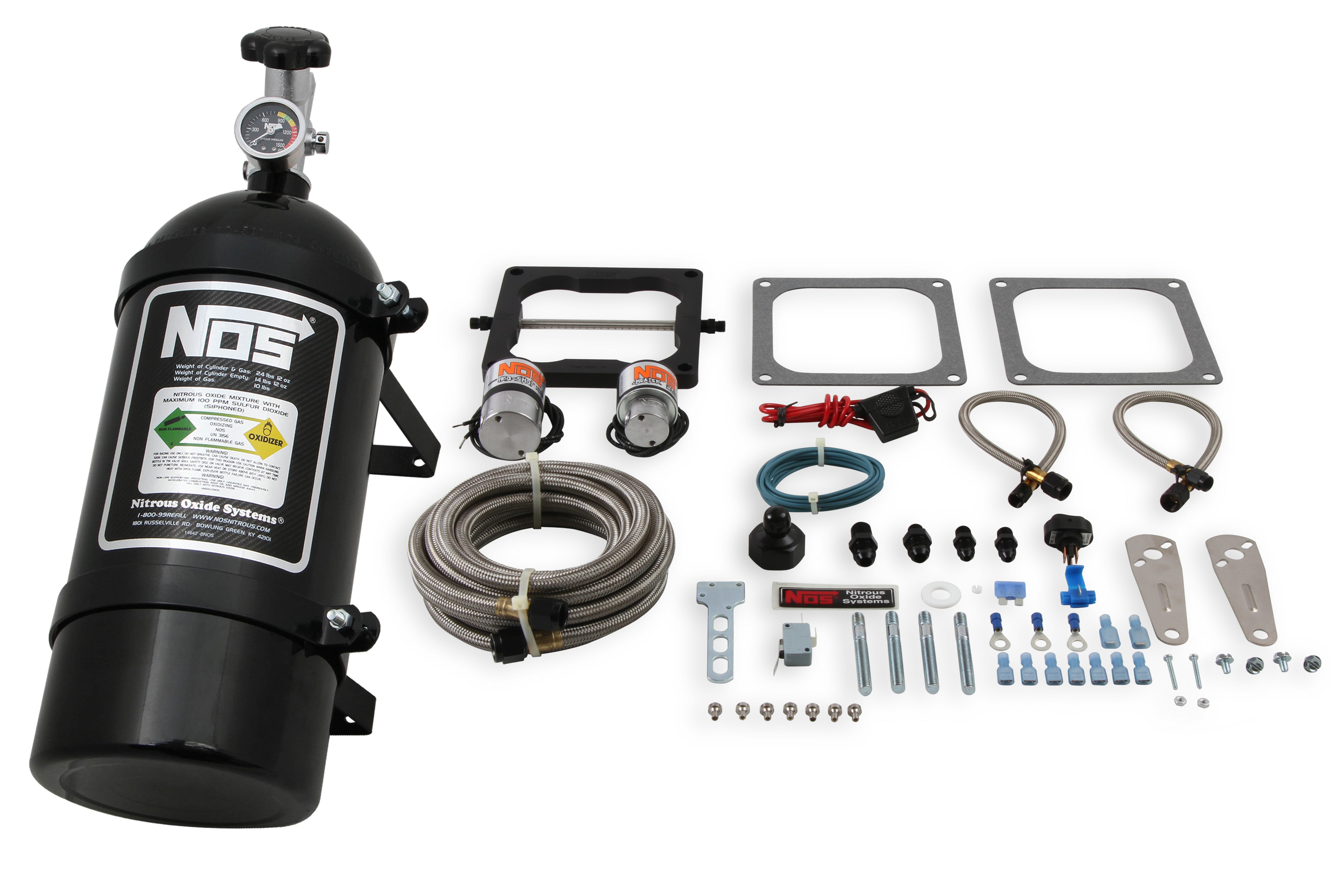 Fits Holley 4150 and Carter AFB (late), 190-300 HP, includes Black 10 lb Bottle