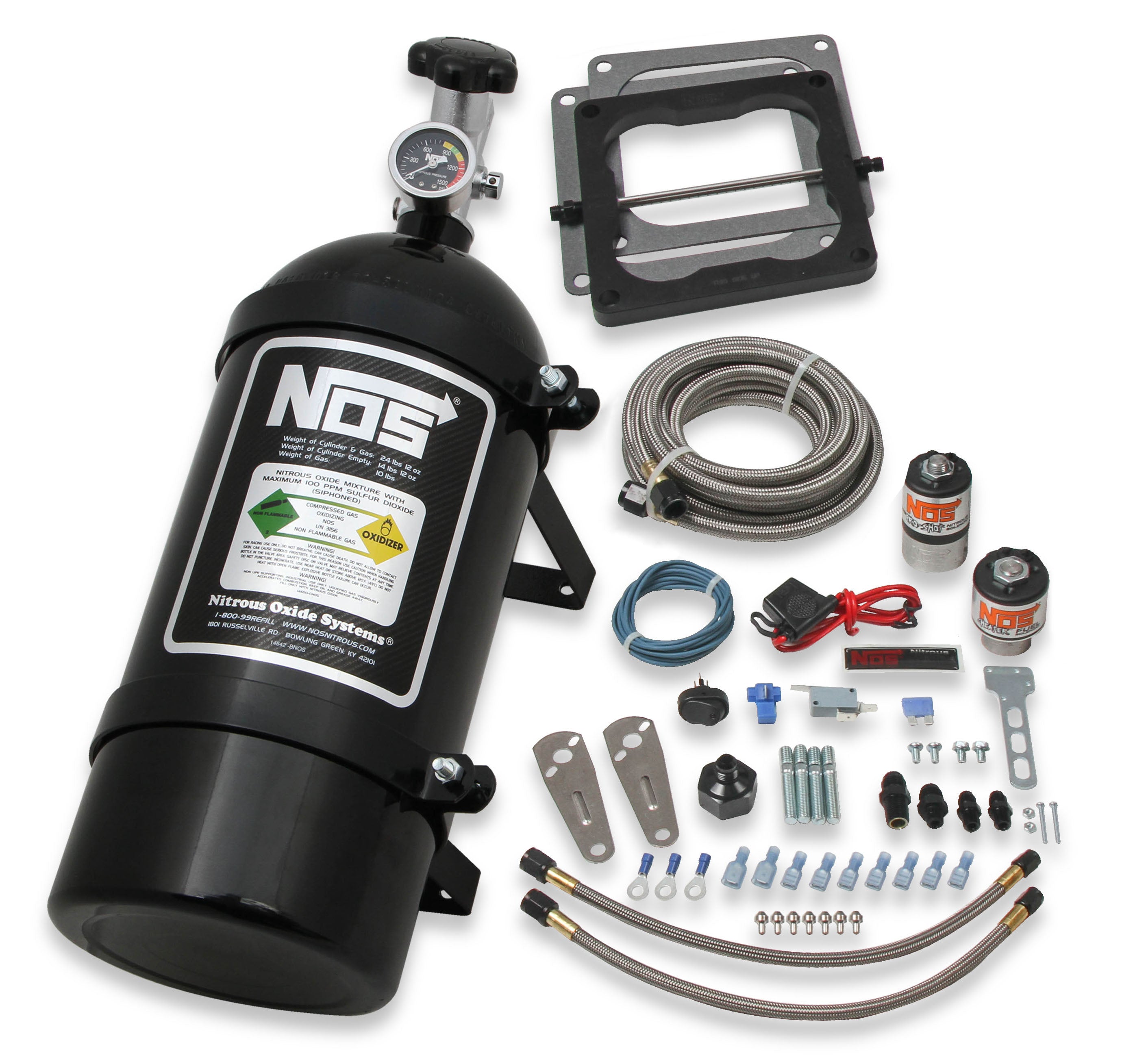 Fits Holley 4500 Dominator, 190-300 HP, includes Black 10 lb Bottle
