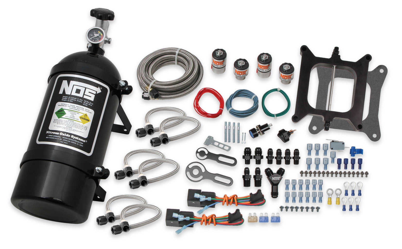 Fits Holley 4150 and Carter AFB (late), 200-500 HP, includes Black 10 lb Bottle