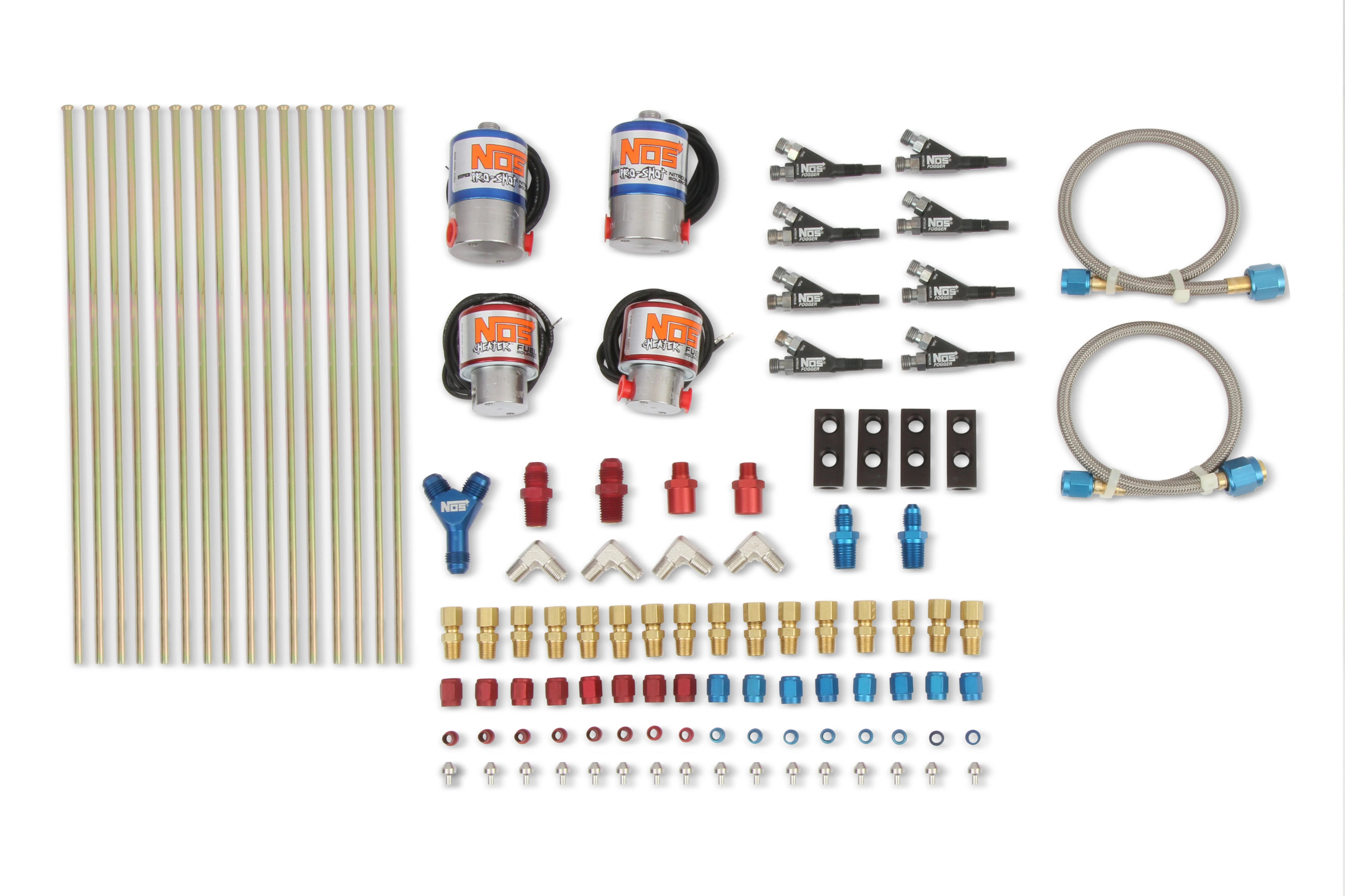 Pro-Shot Fogger, Custom Nitrous Plumbing Kit, 8 Cylinder, w/ Solenoids