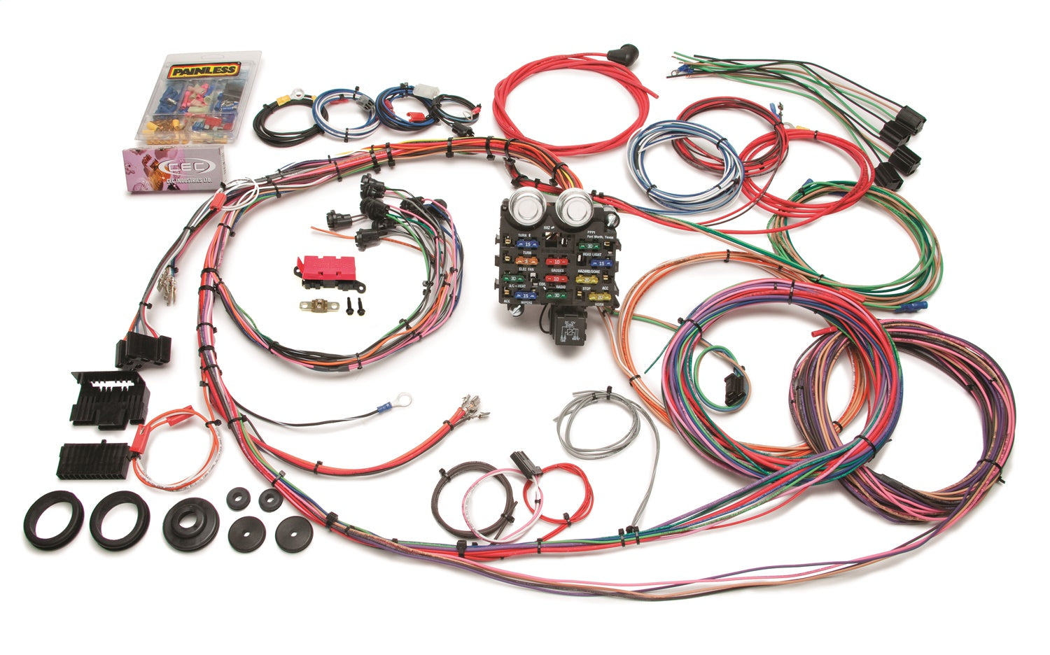 Painless Wiring 10112 19 Circuit Classic Customizable Harness; 12 Fuses w/Horn Relay; Maxi Fuse; Painless Wiring 10112
