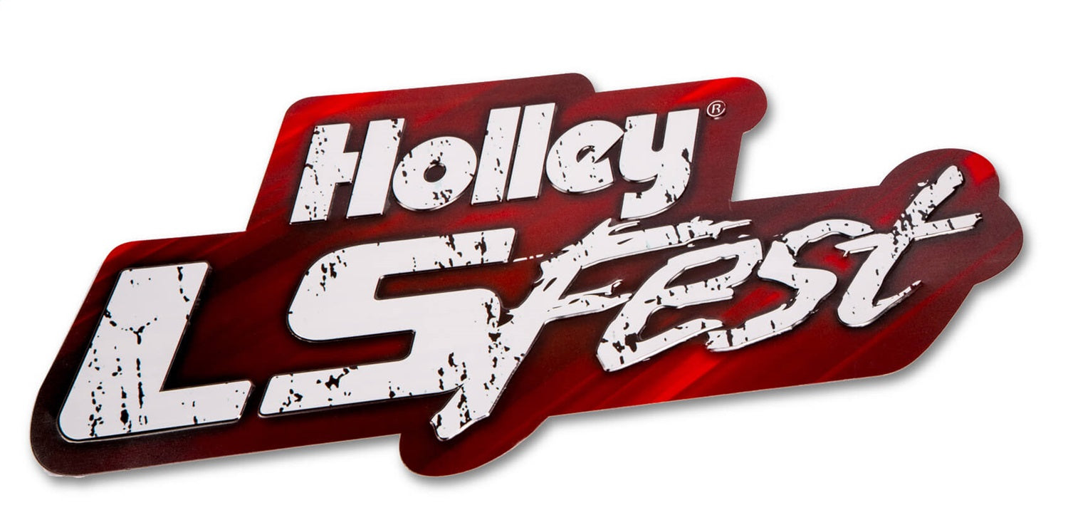 Holley 10133HOL LS Fest Metal Sign; Red w/White Lettering; Holley 10133HOL