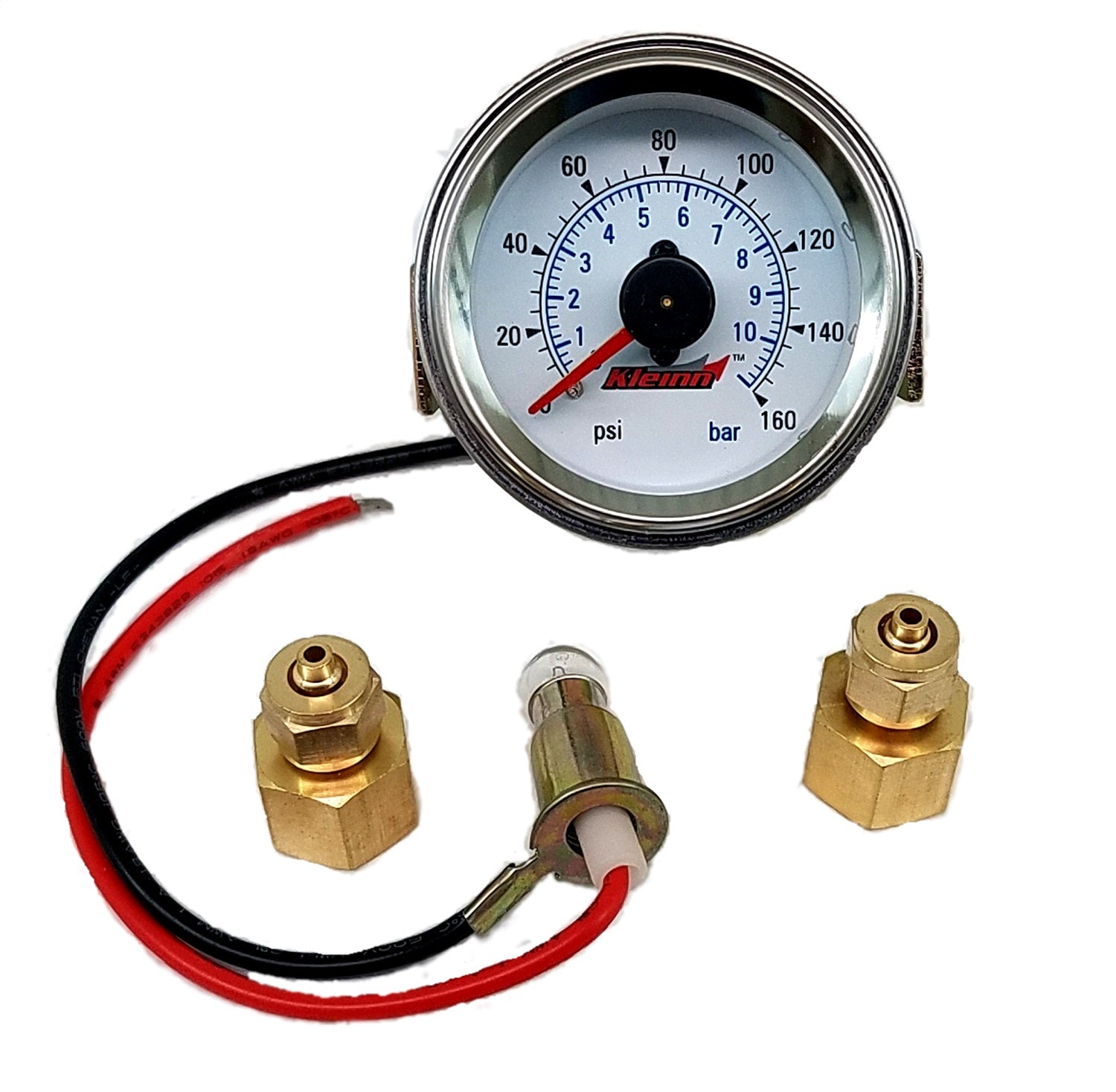Kleinn Automotive Air Horns 1023 Dual Needle Panel Mount Air Pressure Gauge Kleinn Automotive Air Horns 1023