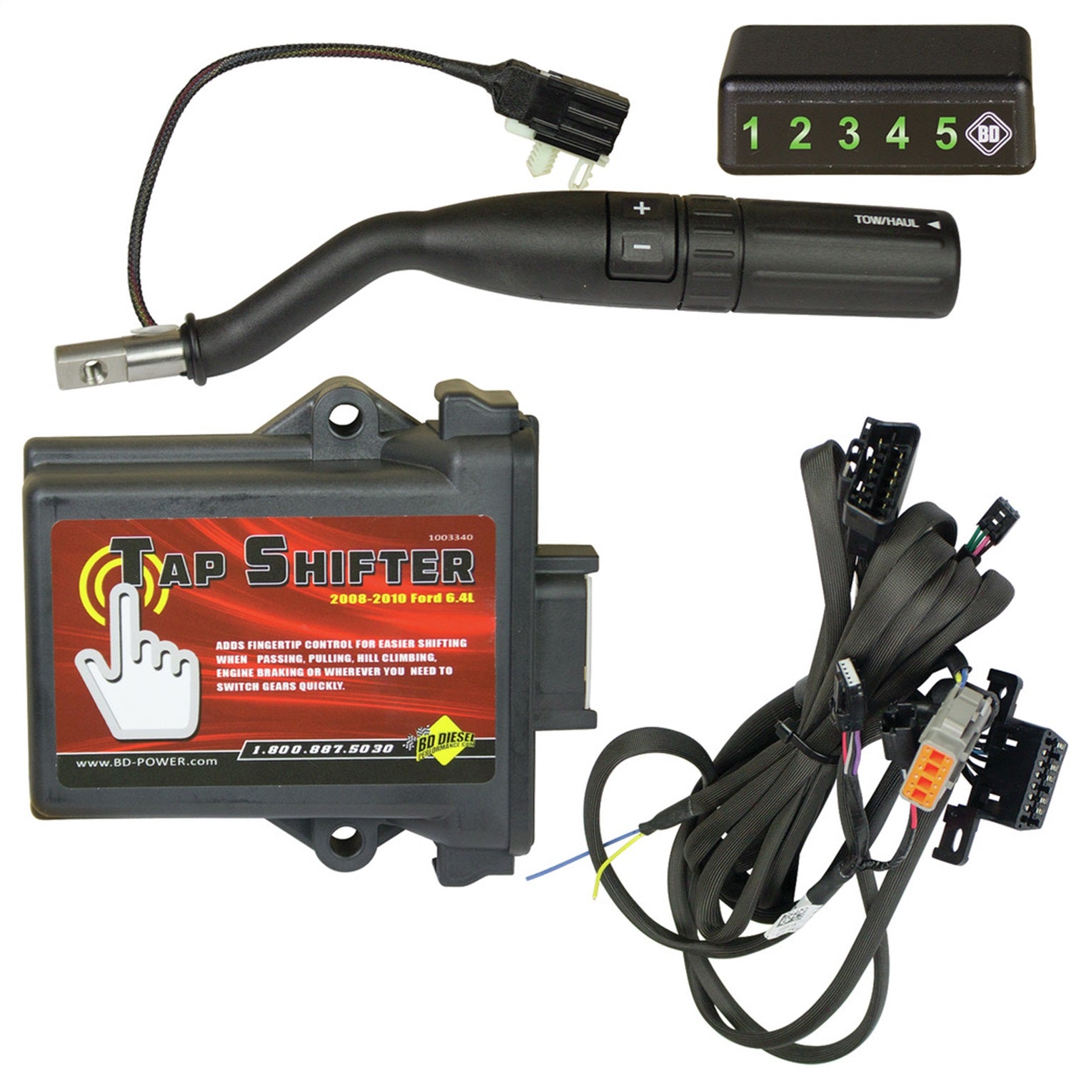 BD Diesel 1031370 Tap Shifter Kit; Incl. Gear Shift Lever; Control Module; And Dressed Harness; BD Diesel 1031370