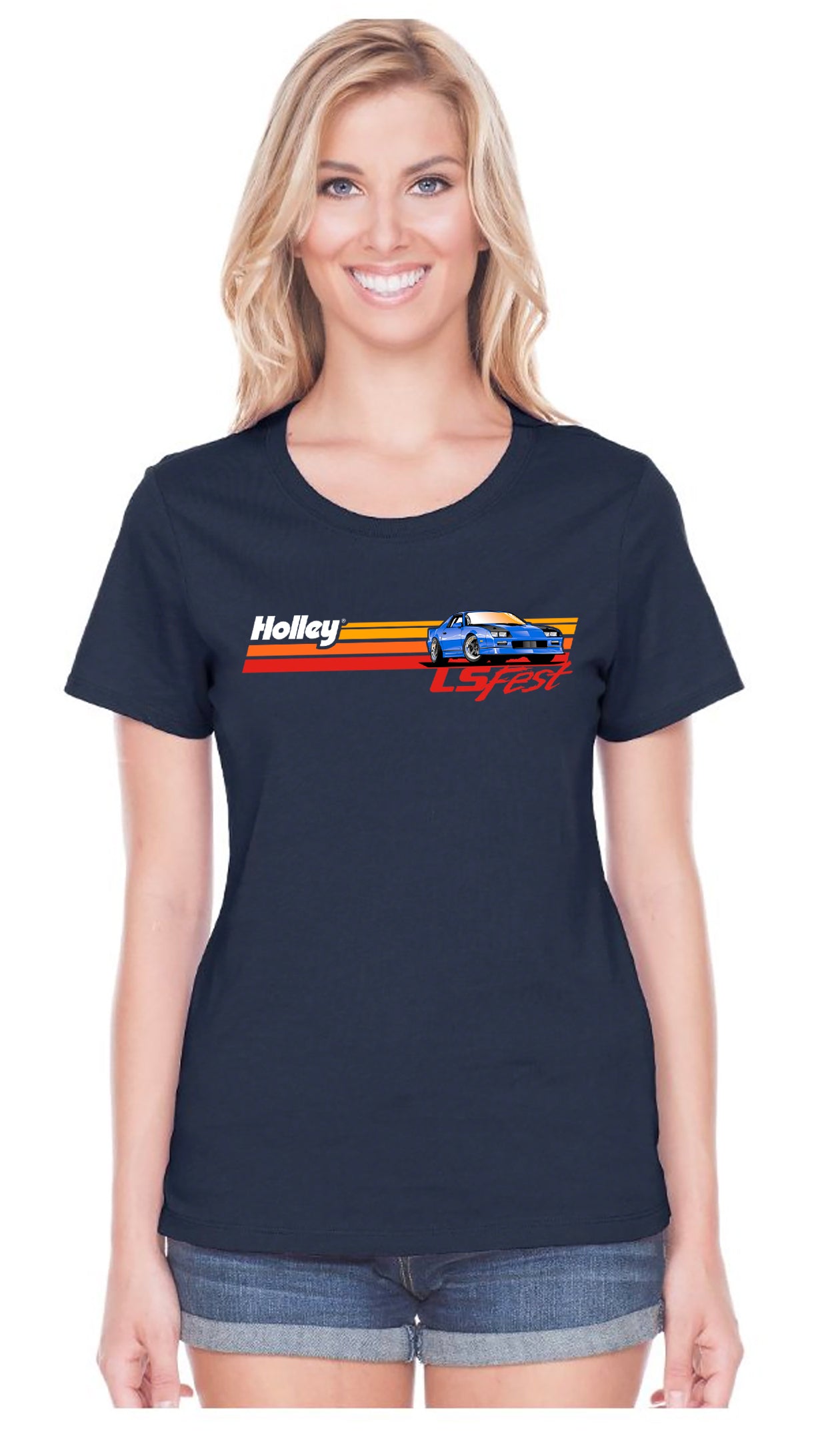 LS  Fest Ladies Retro Camaro Stripe