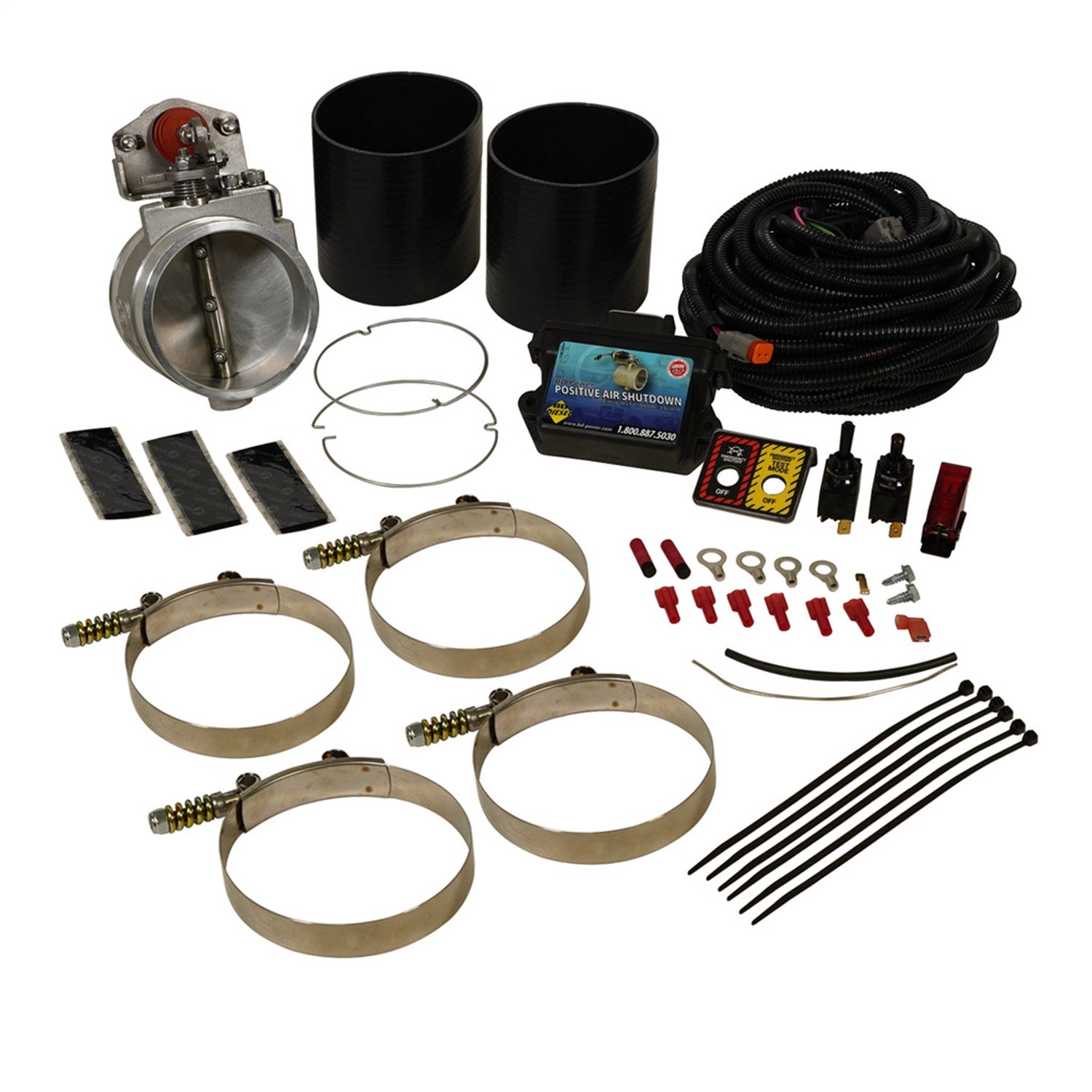 BD Diesel 1036739 Positive Air Shutdown; Universal 4 in.; Incl. Air Shutoff w/Test Function; BD Diesel 1036739