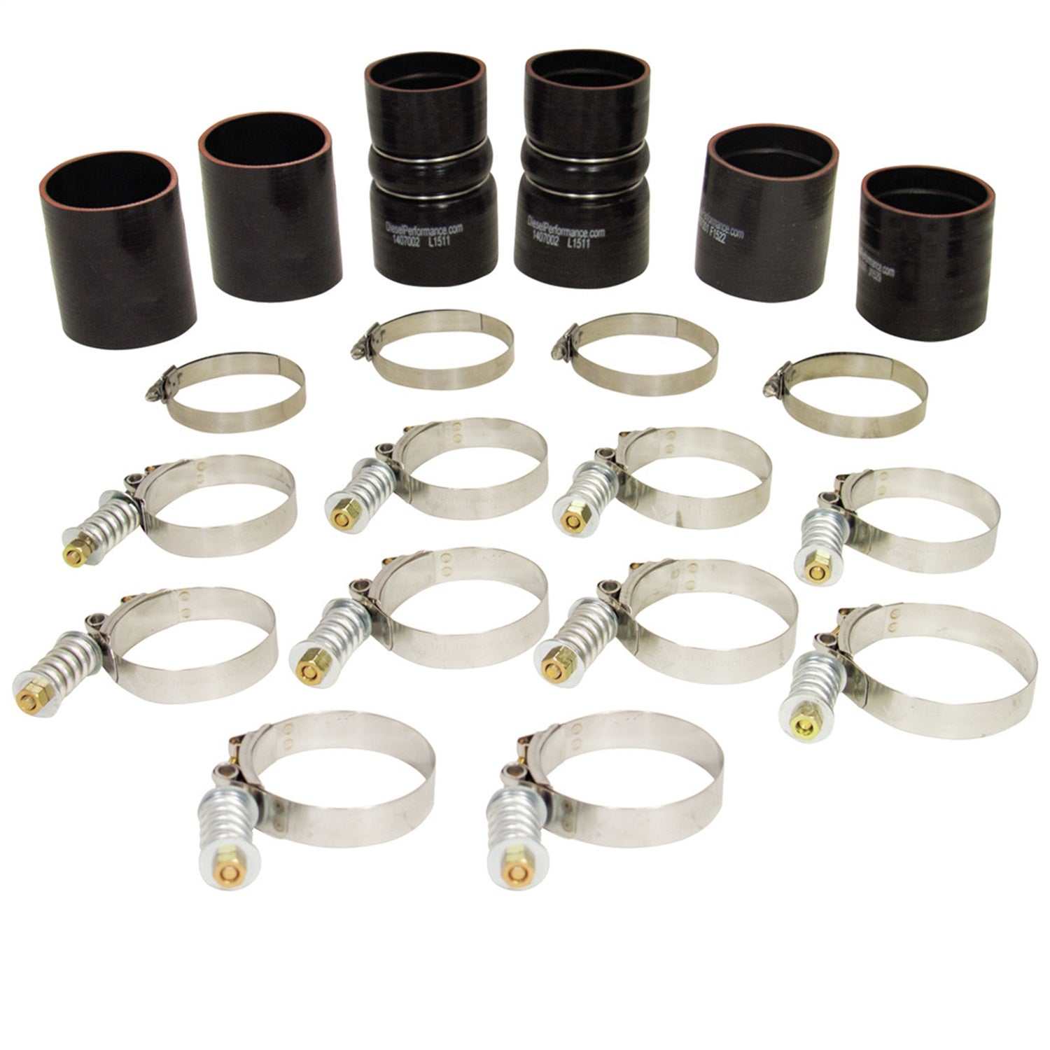 BD Diesel 1047030 Intercooler Hose And Clamp Kit; Incl. Boots/HD Spring Loaded Clamps; BD Diesel 1047030