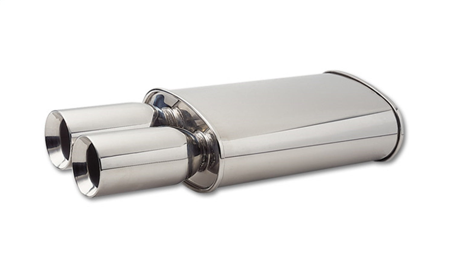 Vibrant Performance 1047 STREETPOWER Oval Muffler; w/Dual 3.5 in. Round Tips; 3 in. Inlet; w/8 in. Tip; Vibrant Performance 1047