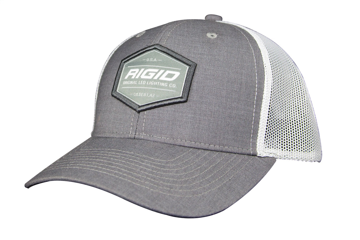 RIGID Industries 1049 CUSTOM TRUCKER HAT GRAY PATCH GRAY FRONT; WHITE BACK RIGID Industries 1049