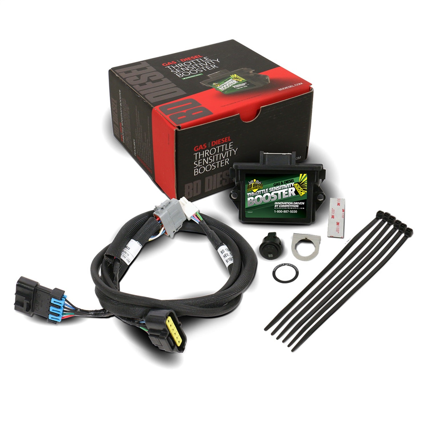 BD Diesel 1057831 Throttle Sensitivity Booster Push Button Switch Kit BD Diesel 1057831