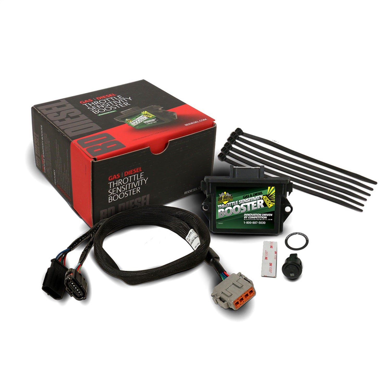 BD Diesel 1057840 Throttle Sensitivity Booster Push Button Switch Kit BD Diesel 1057840