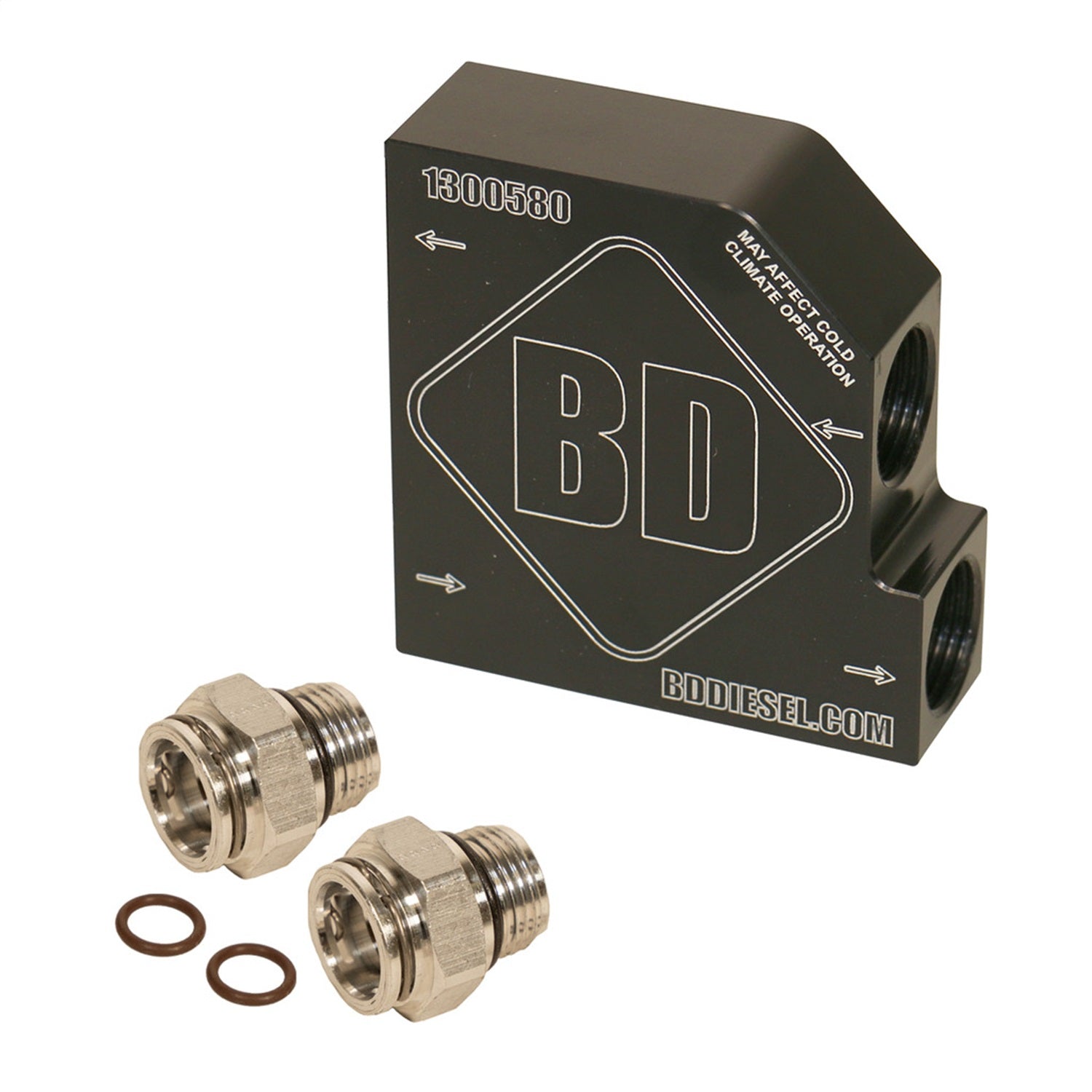BD Diesel 1061528 Transmission Oil Cooler Bypass Tube Eliminator Kit; BD Diesel 1061528