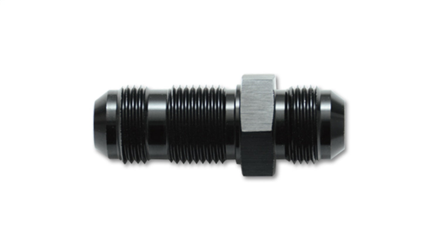 Vibrant Performance 10682 Male Bulkhead Union Fitting; Size: -6AN; 6061 Aluminum; Anodized Black; Vibrant Performance 10682