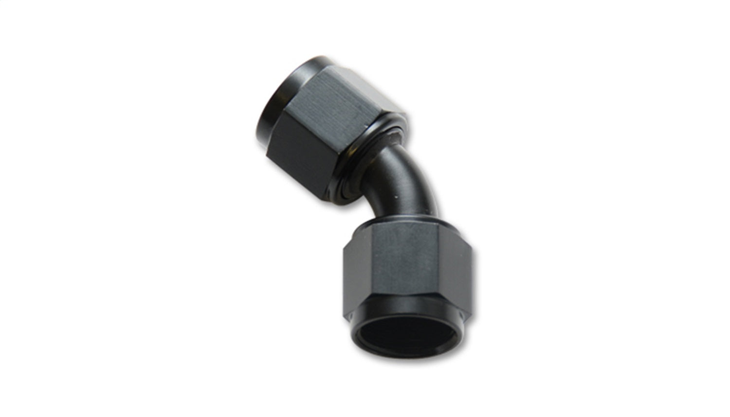 Vibrant Performance 10712 Female 45 Degree Union Adapter; Size: -6AN; 6061 Aluminum; Anodized Black; Vibrant Performance 10712