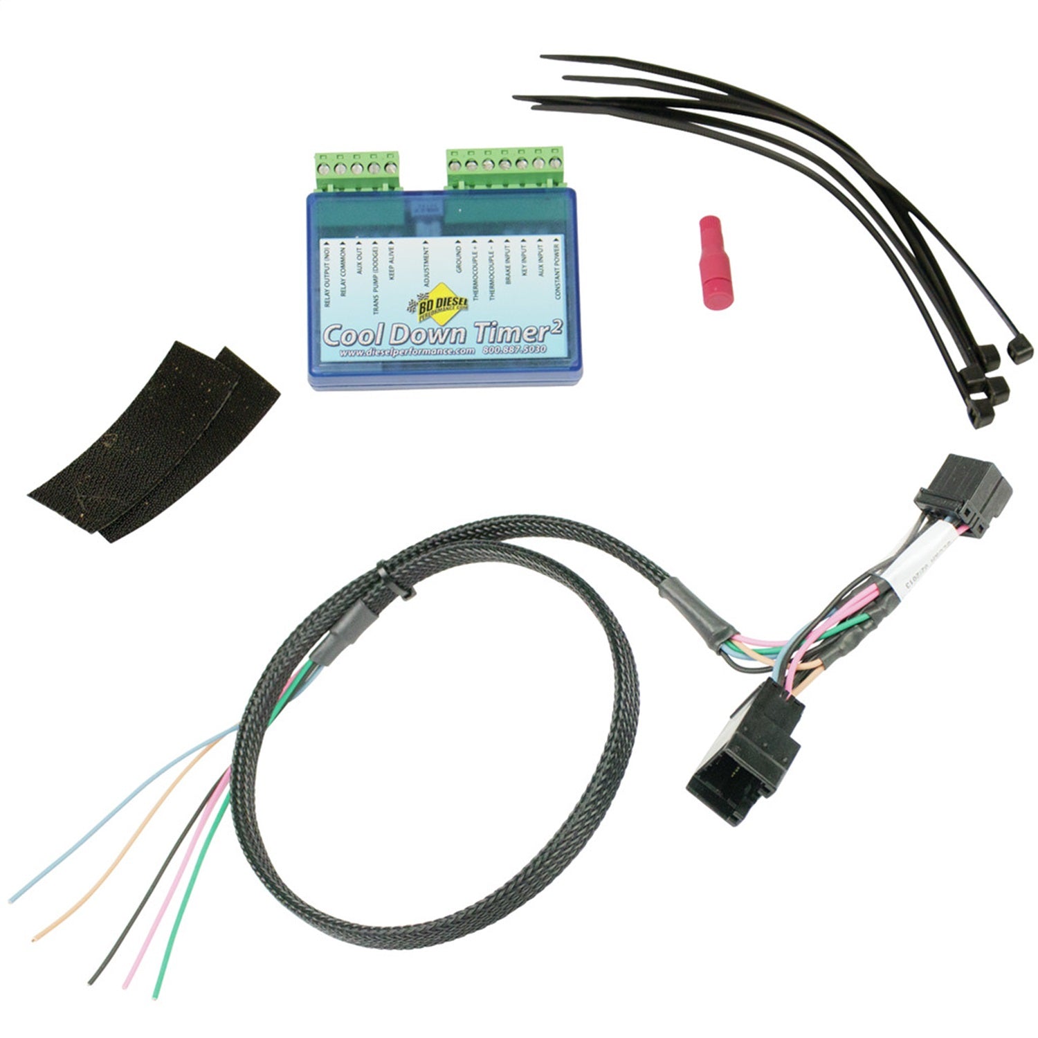 BD Diesel 1081160-D2 Cool Down Timer Kit V2.0; Incl. CDT2 Control Module/Wire Harness/Cable Tie; BD Diesel 1081160-D2