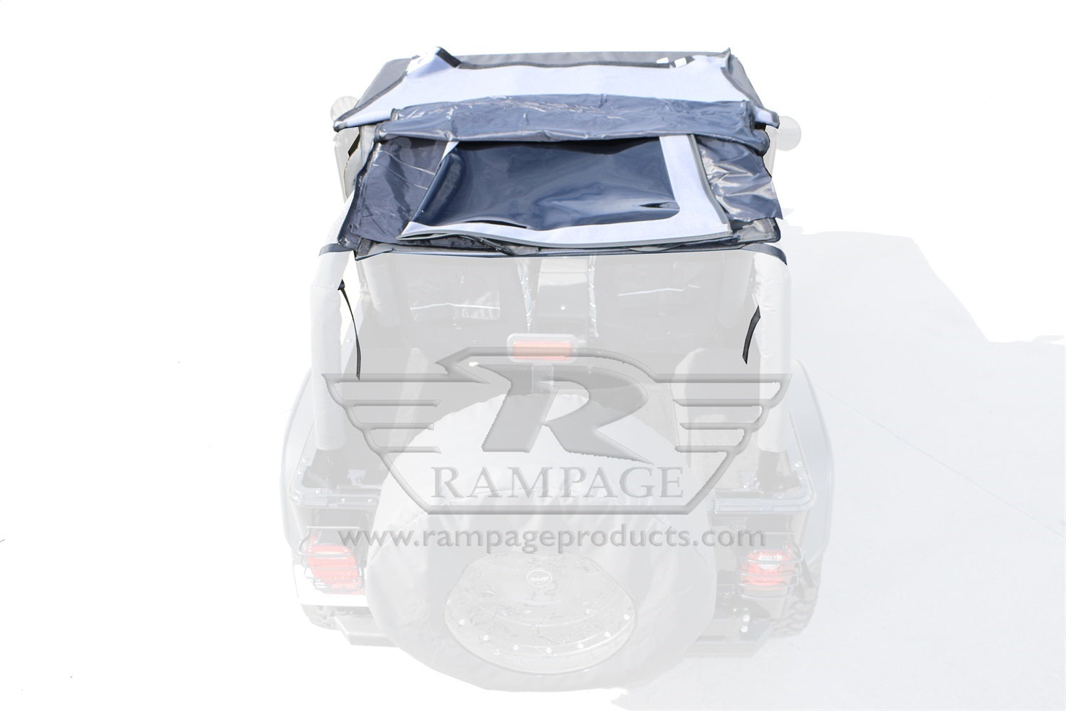 Rampage 109435 Frameless Soft Top Kit; Black Diamond; w/Tinted Windows/Door Skins/Surrounds; Rampage 109435