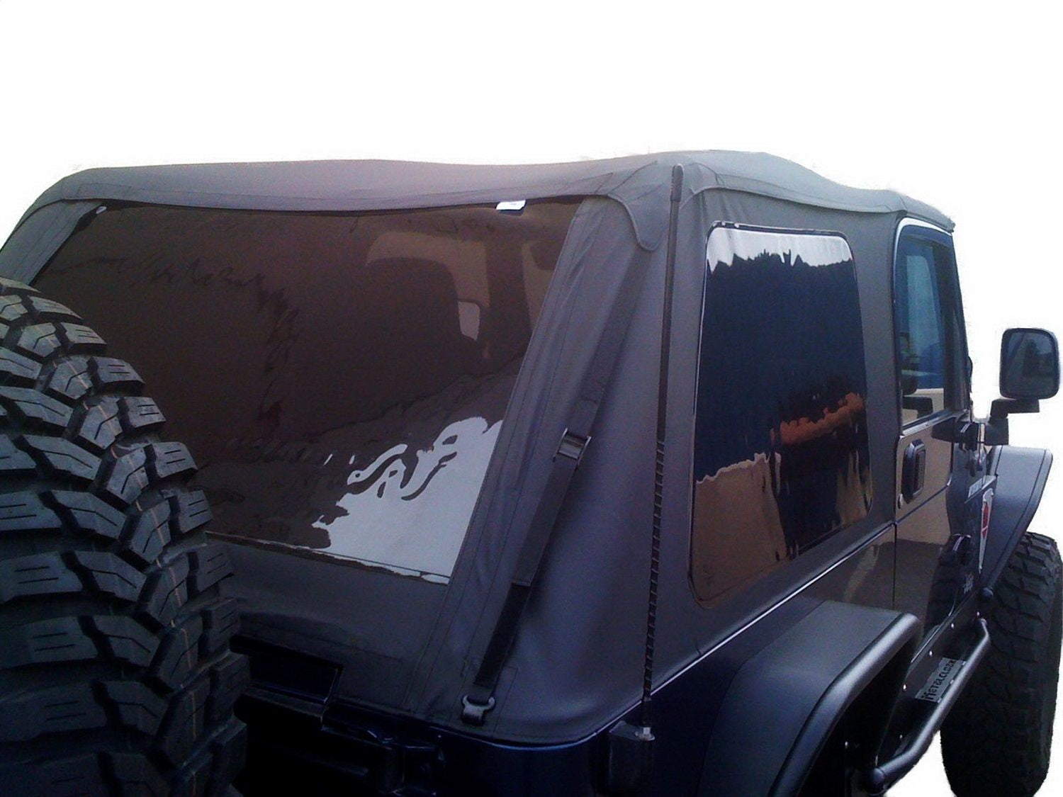 Rampage 109735 Frameless Soft Top Kit Sailcloth; Black Diamond; w/Tinted Windows; Rampage 109735