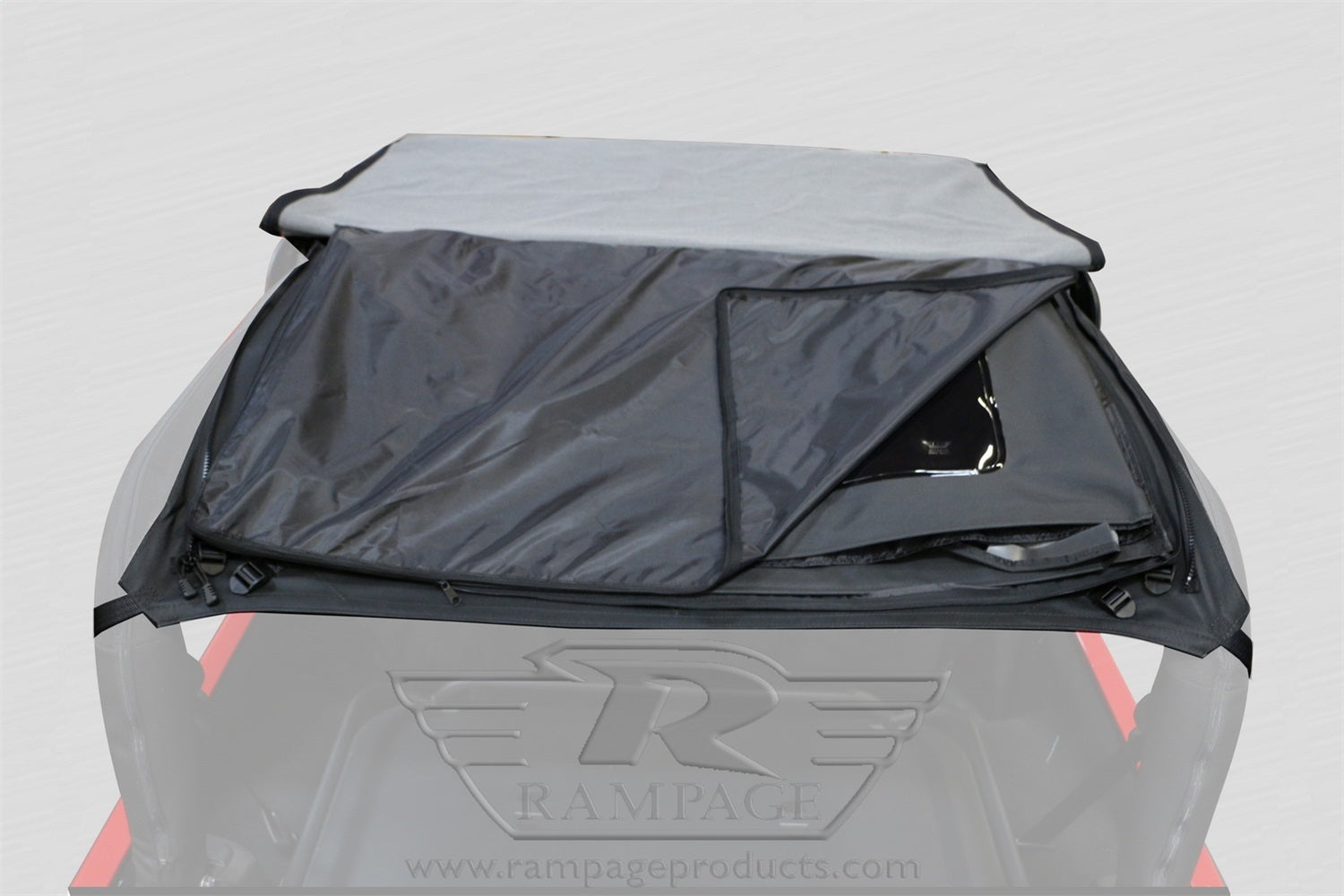 Rampage 109935 Frameless Soft Top Kit Sailcloth; Black Diamond; w/Tinted Windows; Rampage 109935