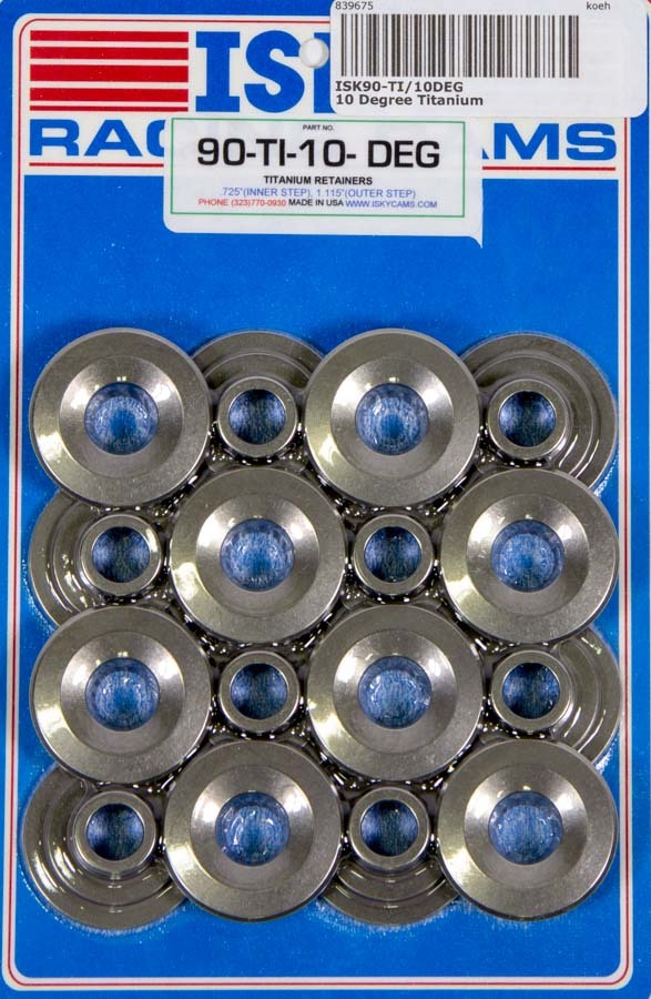 Iskenderian 90TI10Deg 10 Degree Titanium Retainers (16) Iskenderian 90TI10Deg