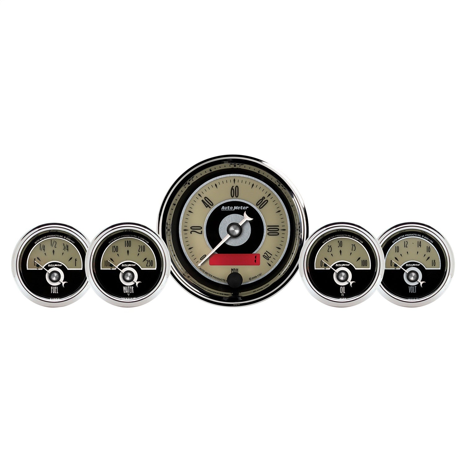 AutoMeter 1100 GAUGE KIT; 5 PC.; 3 3/8in./2 1/16in.; ELEC. SPEEDOMETER; CRUISER AD AutoMeter 1100