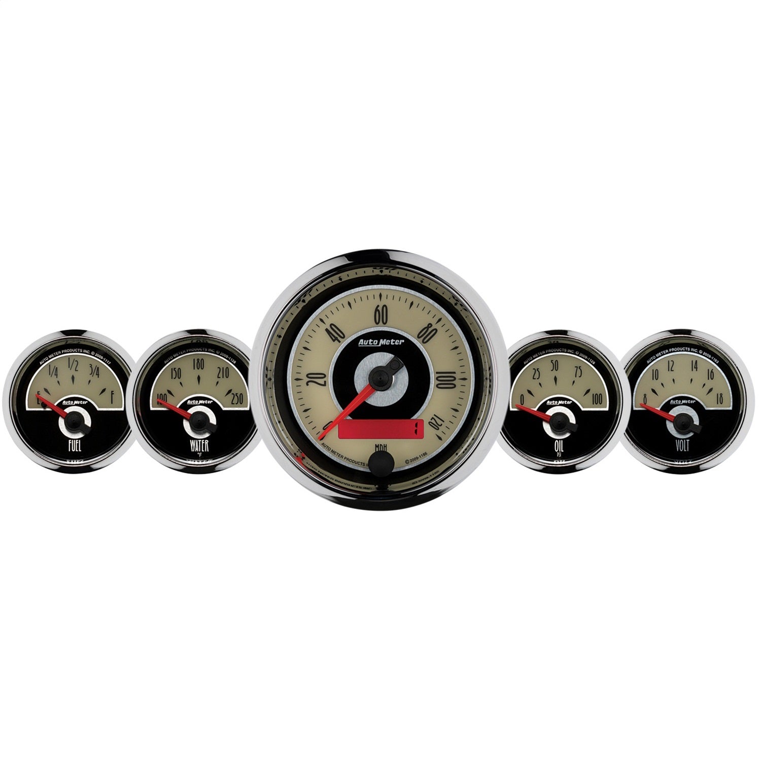 AutoMeter 1101 GAUGE KIT; 5 PC.; 3 3/8in./2 1/16in.; ELEC. SPEEDOMETER; CRUISER AutoMeter 1101