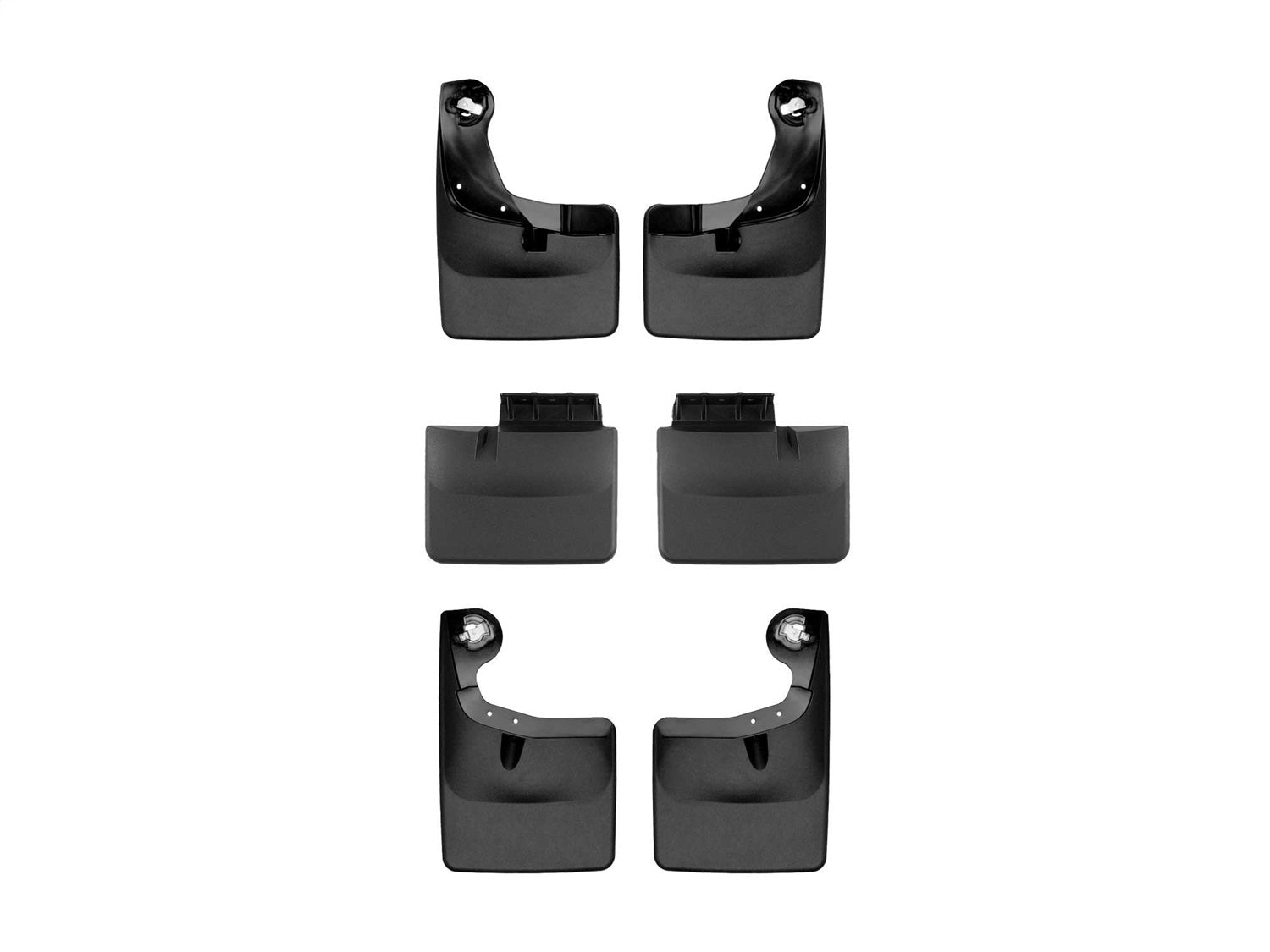 Weathertech 110134-110151-120134 MudFlap No-Drill DigitalFit® MudFlap Kit; Front Mid And Rear Set; Black; Weathertech 110134-110151-120134