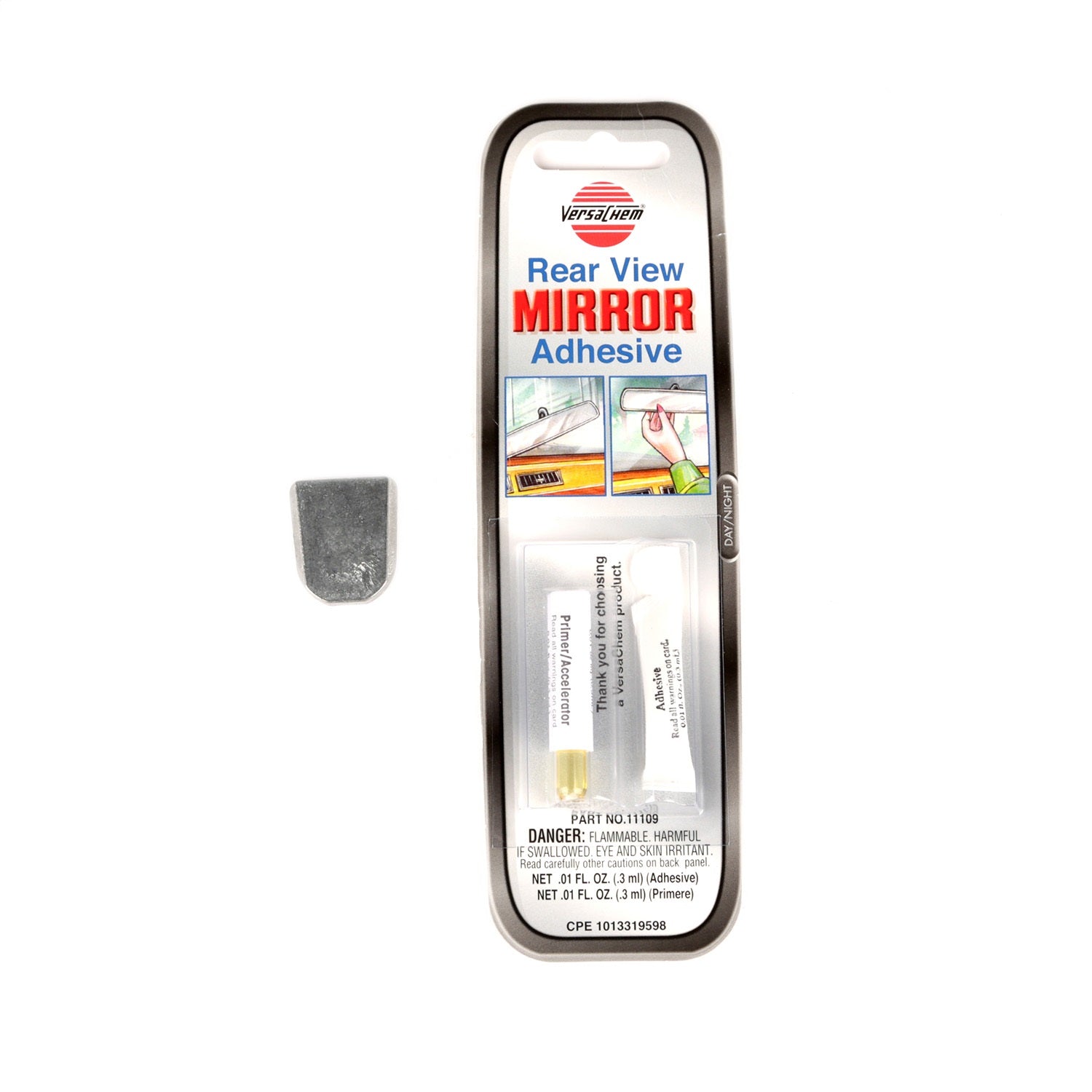 Omix 11021.02 Rear View Mirror Mounting Kit; Incl. 2 Buttons/Adhesive; Interior; Omix 11021.02