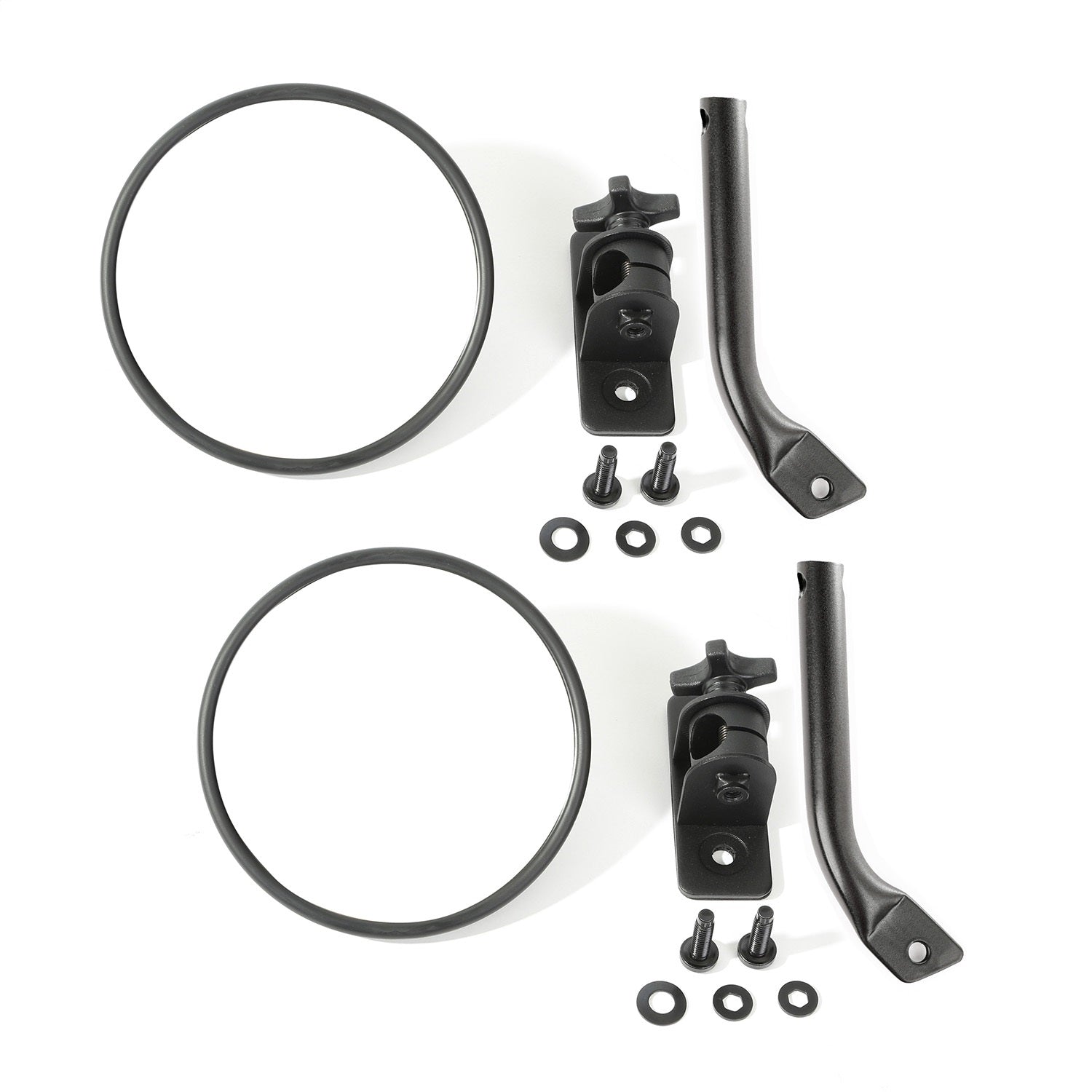 Rugged Ridge 11025.21 Stubby Trail Mirror; Round; Textured Black; Pair; Rugged Ridge 11025.21