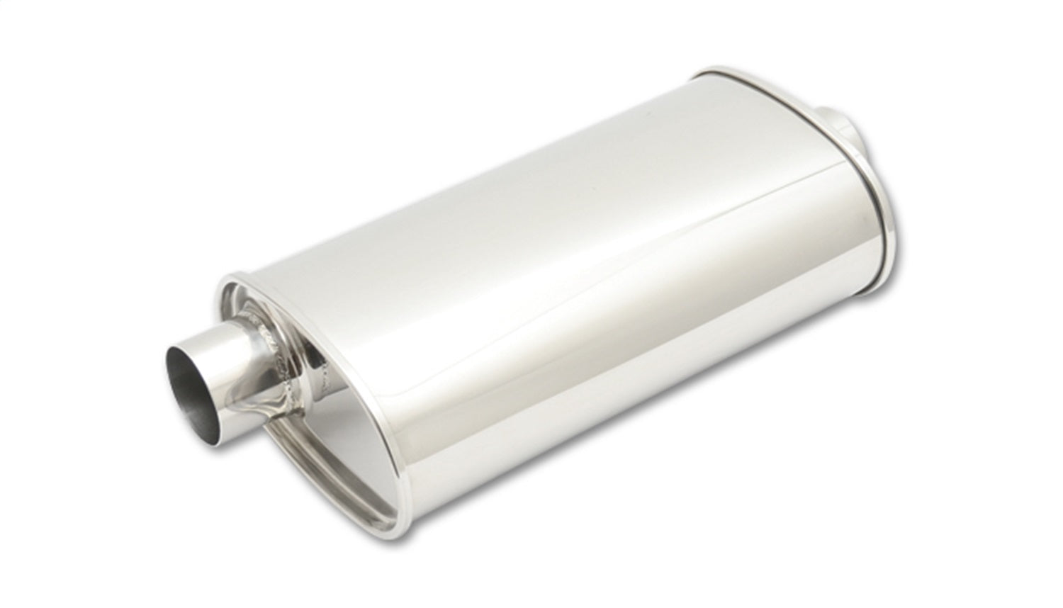 Vibrant Performance 1106 STREETPOWER Oval Muffler; 2.5 in. Inlet/Outlet; Offset/Center; w/5 in. Tip; Vibrant Performance 1106