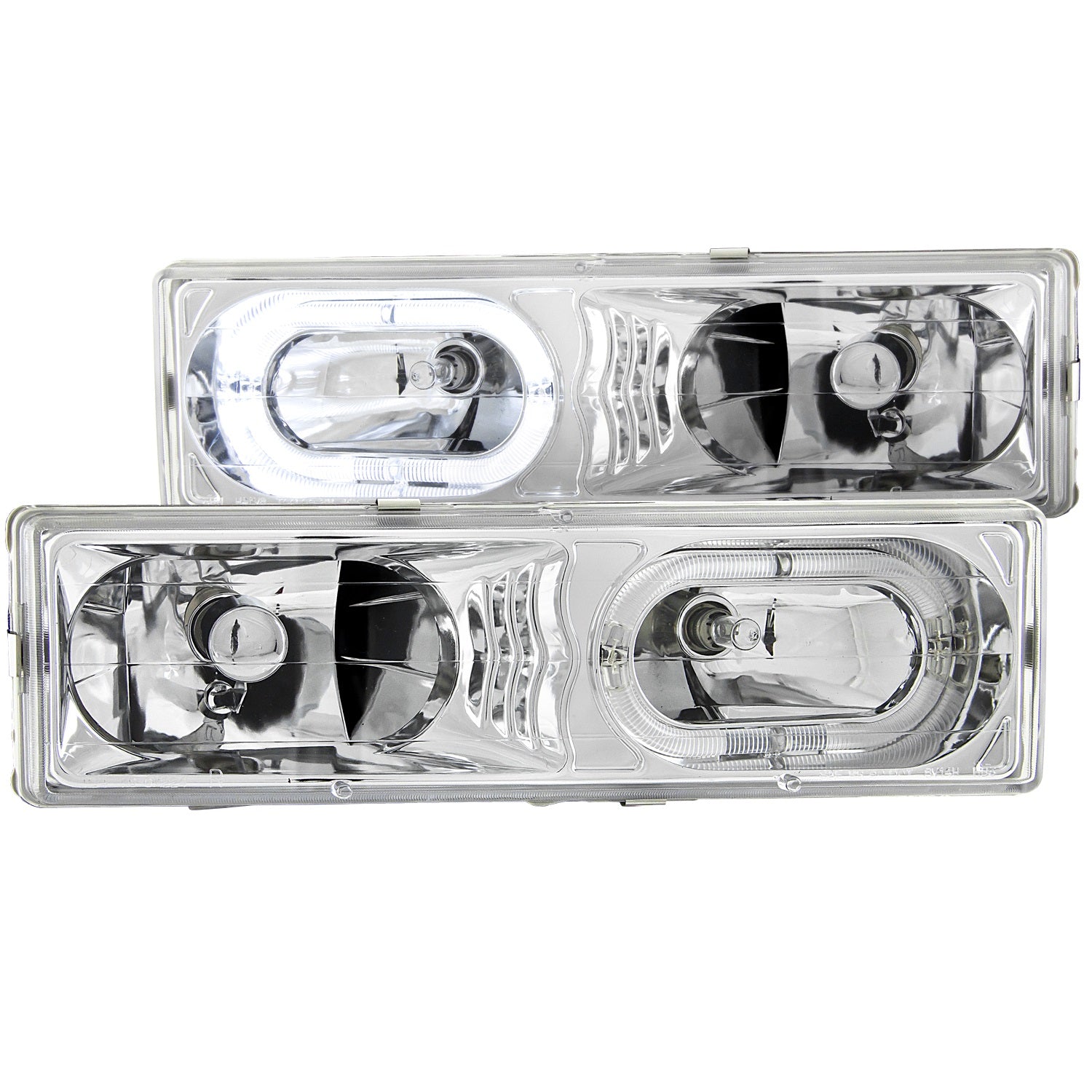 ANZO USA 111006 Crystal Headlight Set w/Halo; Clear Lens; Halo Clear; Chrome Housing; ANZO USA 111006