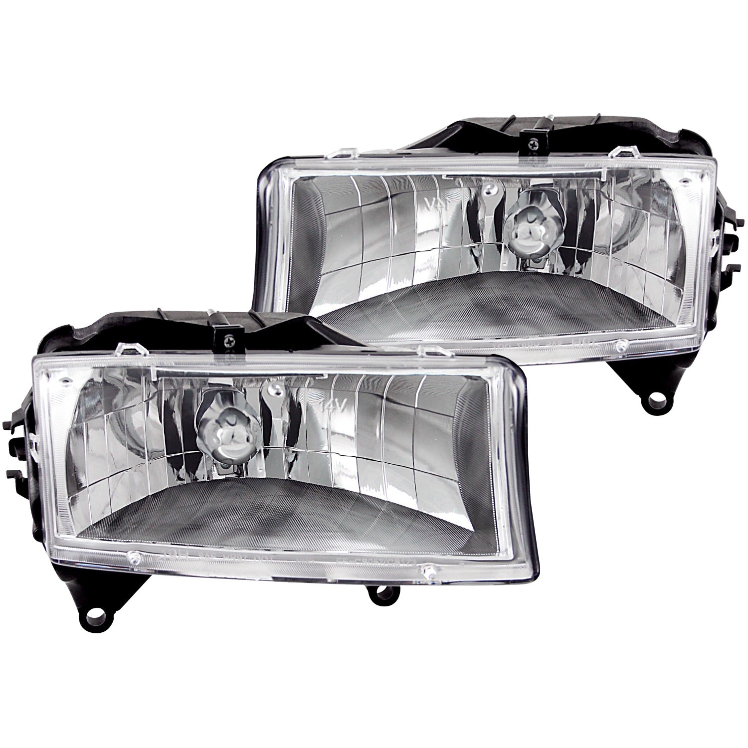 ANZO USA 111021 Crystal Headlight Set; Clear Lens; Chrome Housing; Pair; ANZO USA 111021