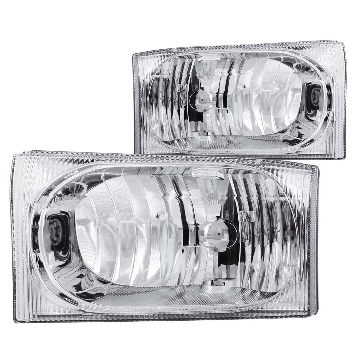 ANZO USA 111023 Crystal Headlight Set; Clear Lens; Chrome Housing; Pair; ANZO USA 111023