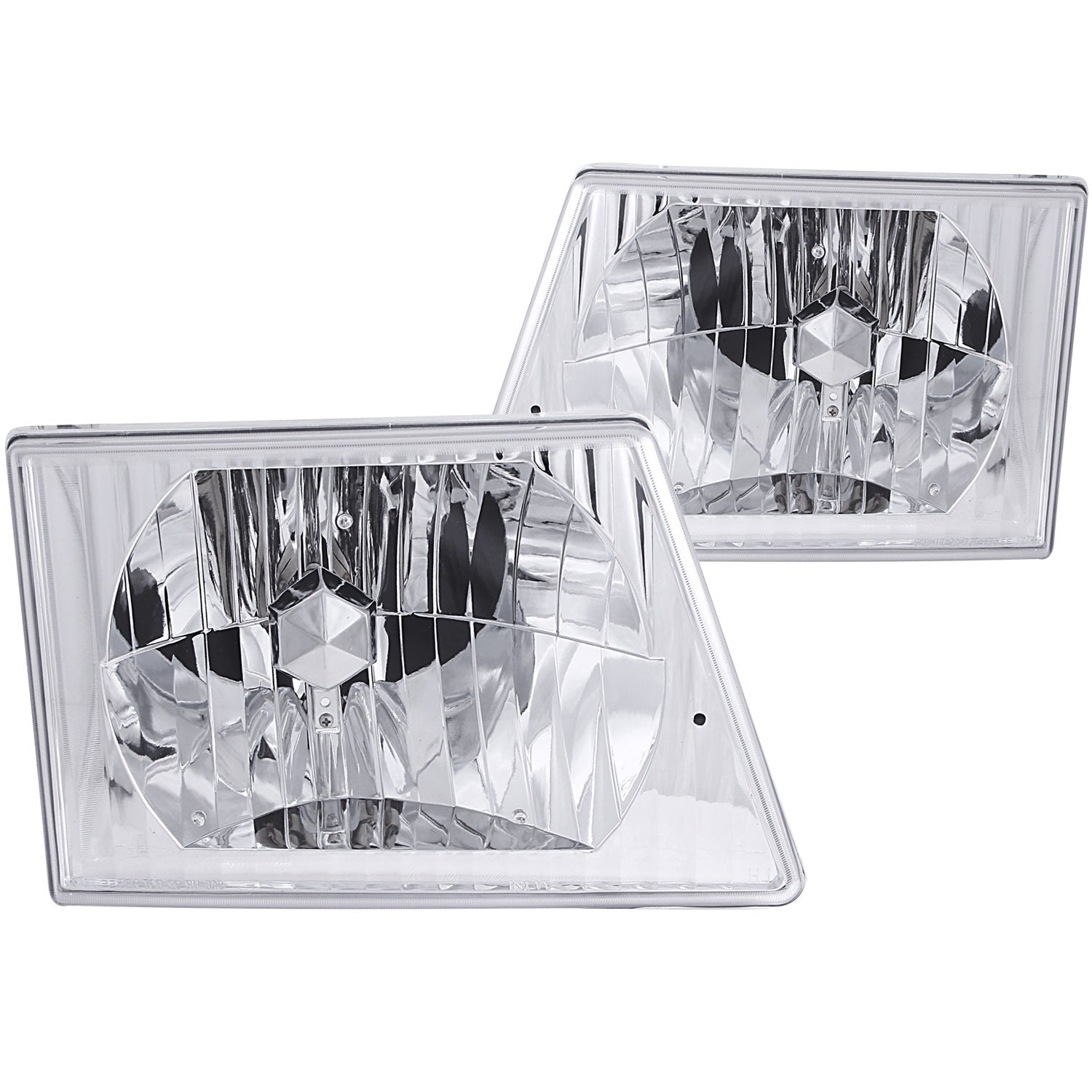 ANZO USA 111026 Crystal Headlight Set; Clear Lens; Chrome Housing; Pair; ANZO USA 111026