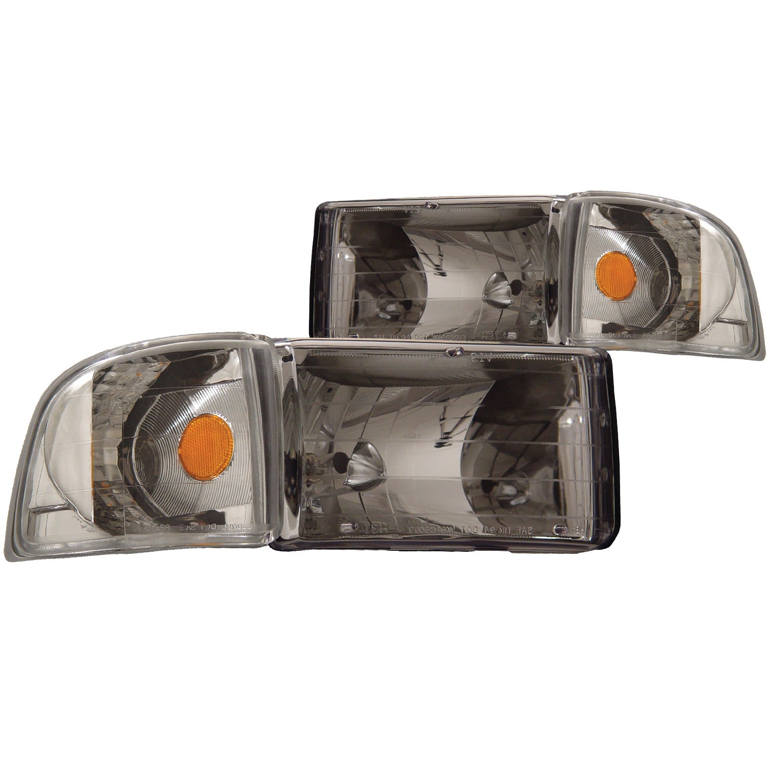 ANZO USA 111068 Crystal Headlight Set; Clear Lens; Chrome Housing; w/Corner Lights; 2 pc.; Pair; ANZO USA 111068