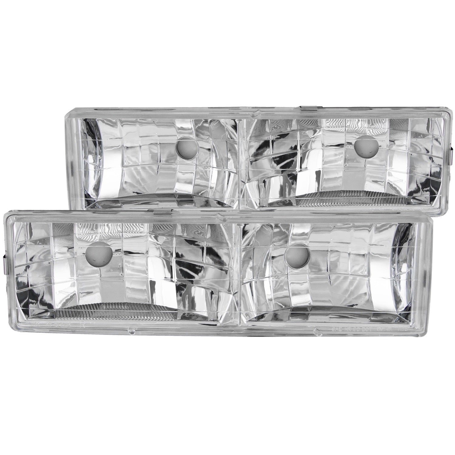 ANZO USA 111136 Crystal Headlight Set; Clear Lens; Chrome Housing; w/o Bulbs; Pair; ANZO USA 111136
