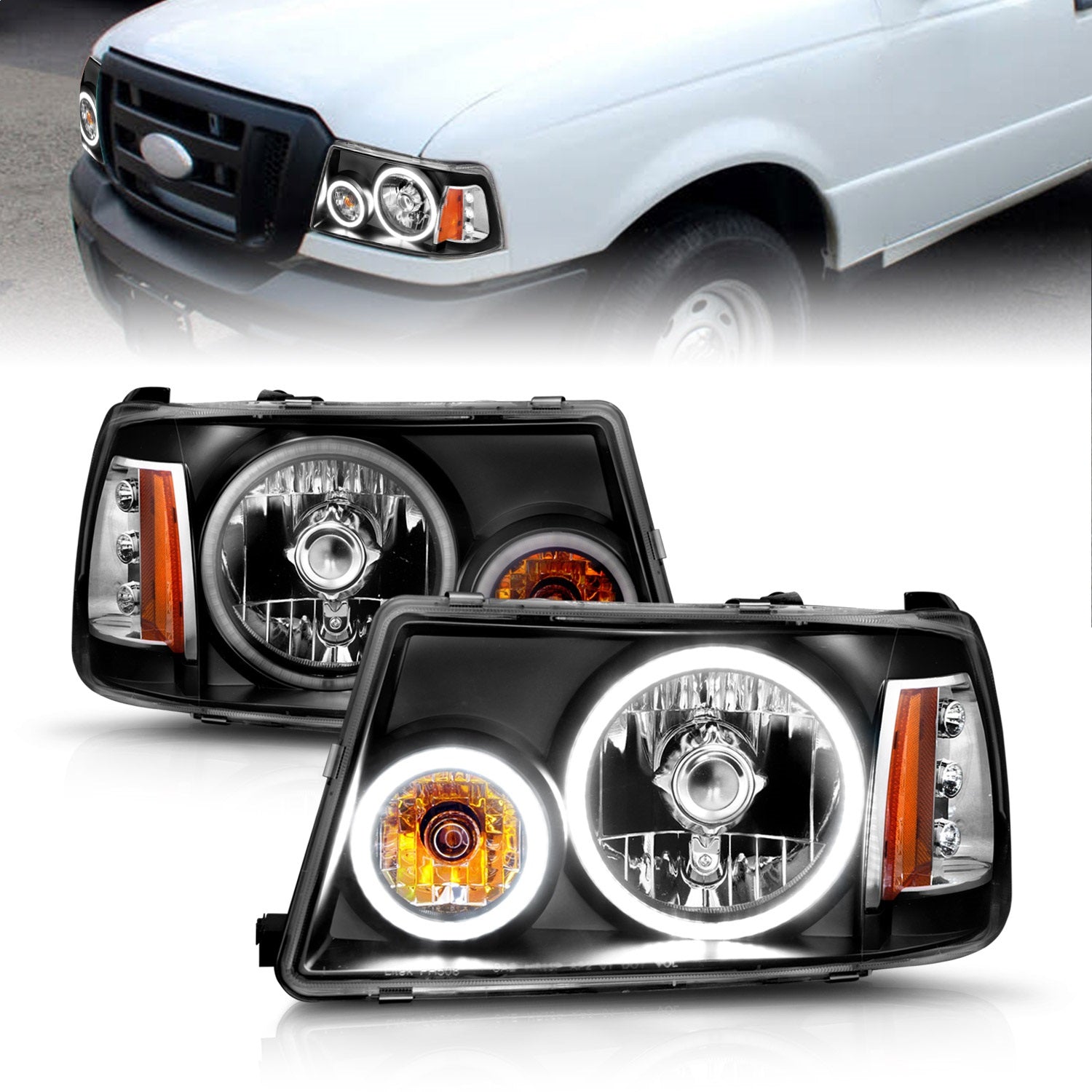 ANZO USA 111152 Crystal Headlight Set w/Halo ANZO USA 111152
