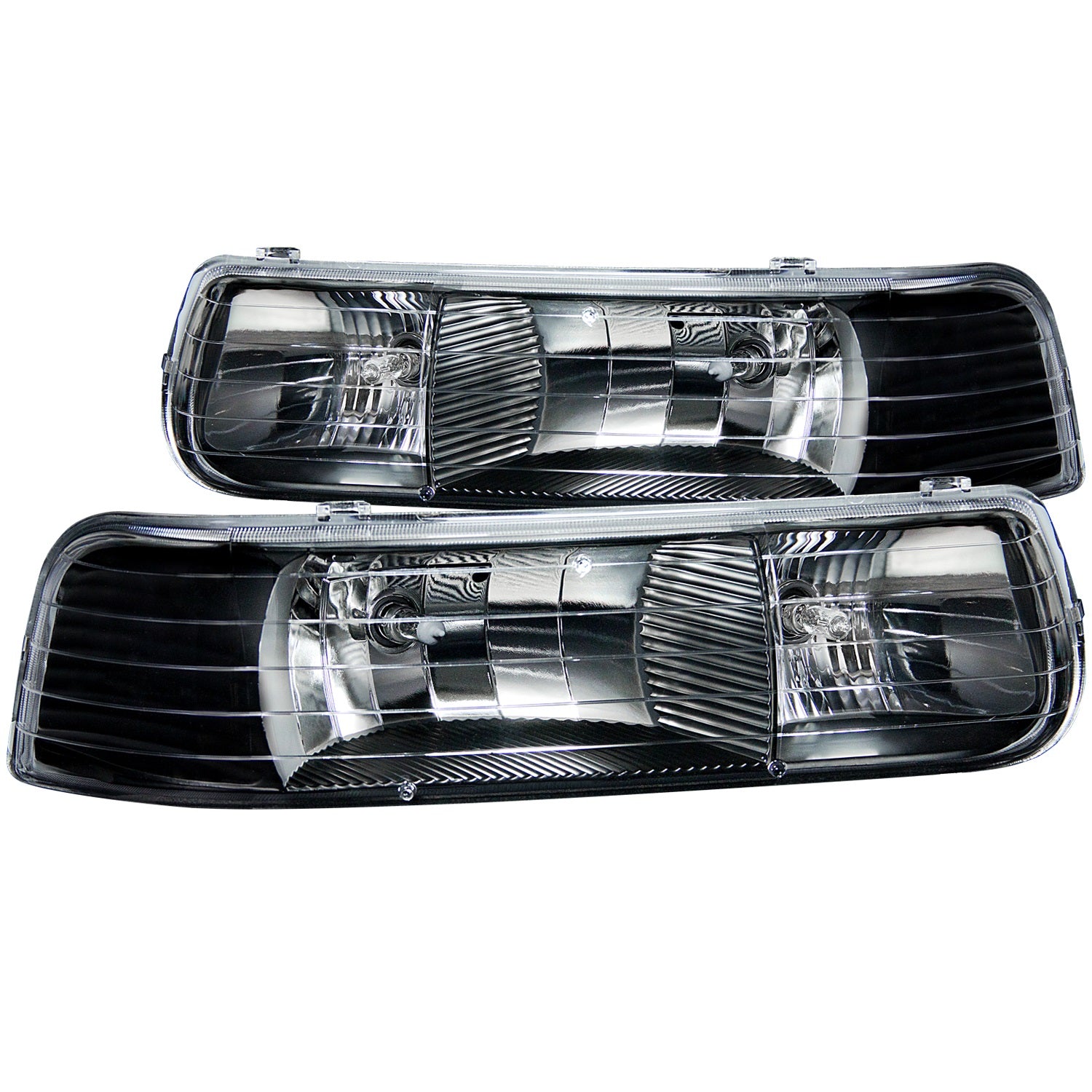 ANZO USA 111155 Crystal Headlight Set; Clear Lens; Black Housing; Pair; ANZO USA 111155