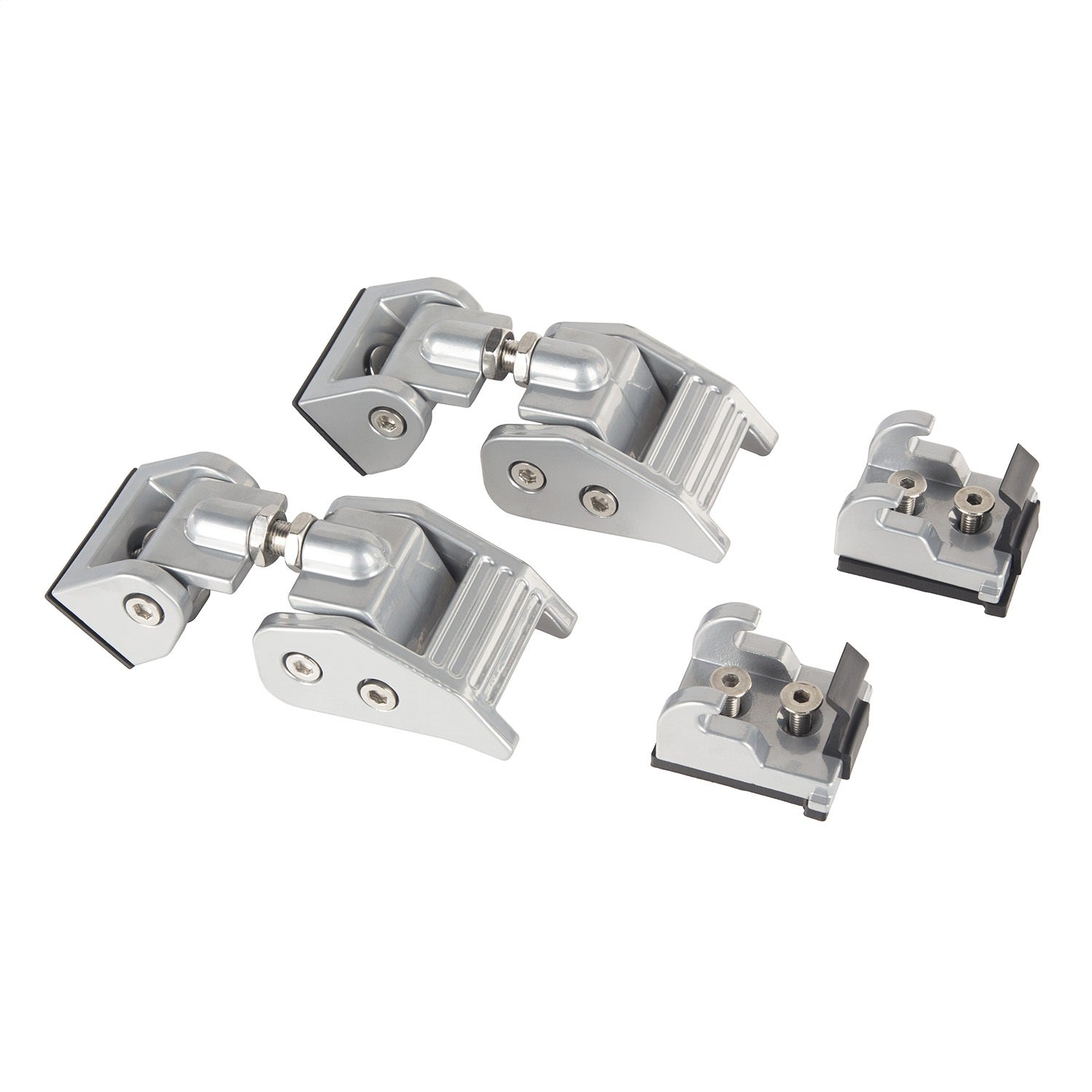 Rugged Ridge 11116.07 Hood Catch; Pair; Silver Aluminum; Rugged Ridge 11116.07